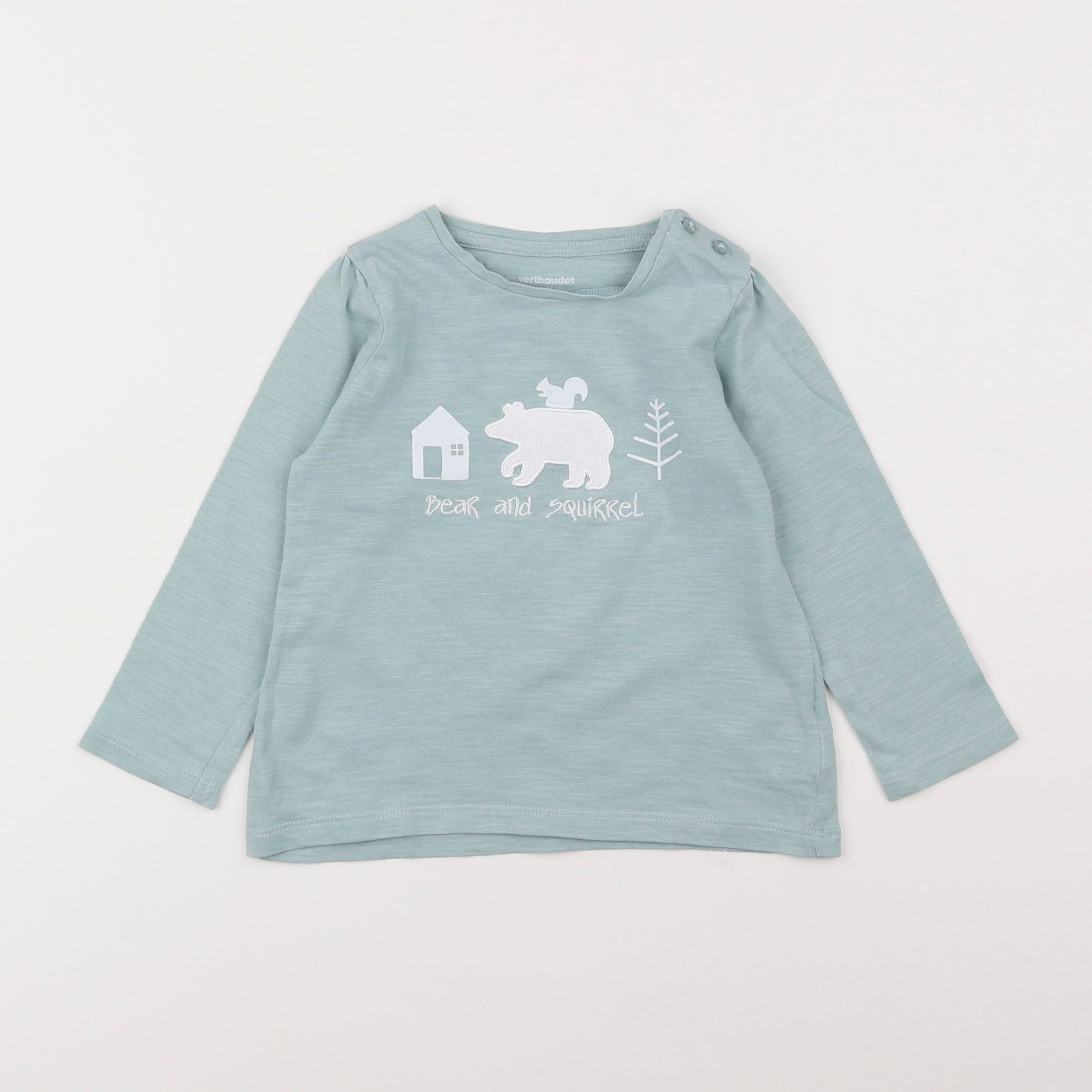 Vertbaudet - tee-shirt vert - 2 ans