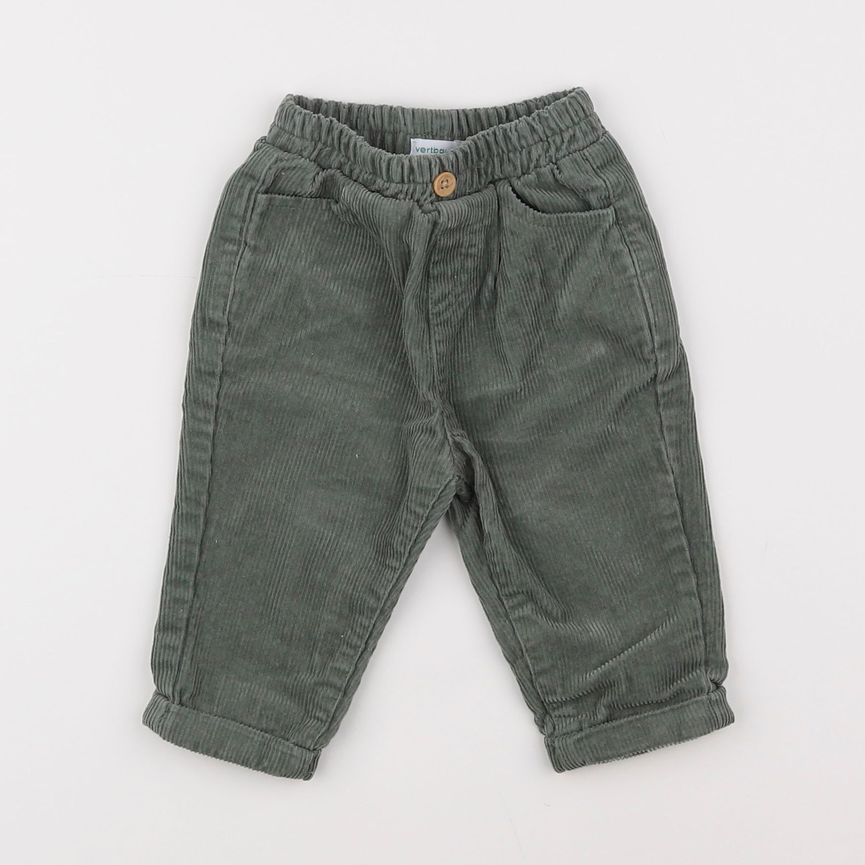 Vertbaudet - pantalon vert - 6 mois