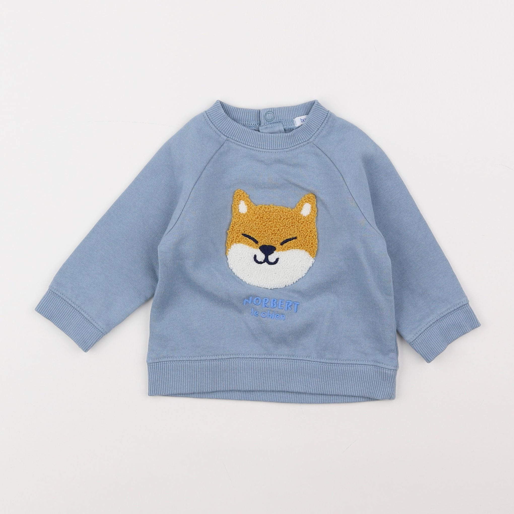 Boutchou - sweat bleu - 9 mois