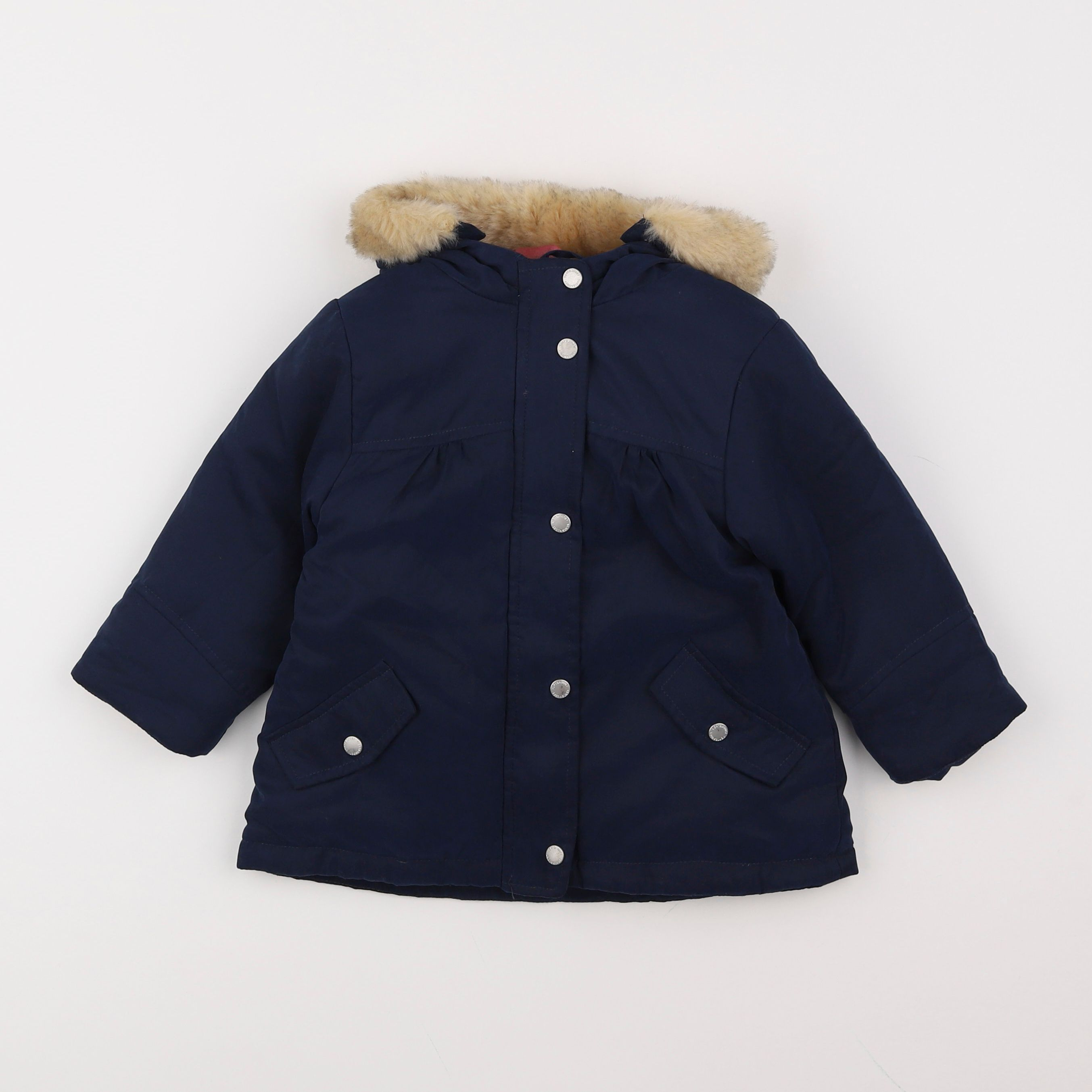 Vertbaudet - parka doublure amovible bleu - 18 mois