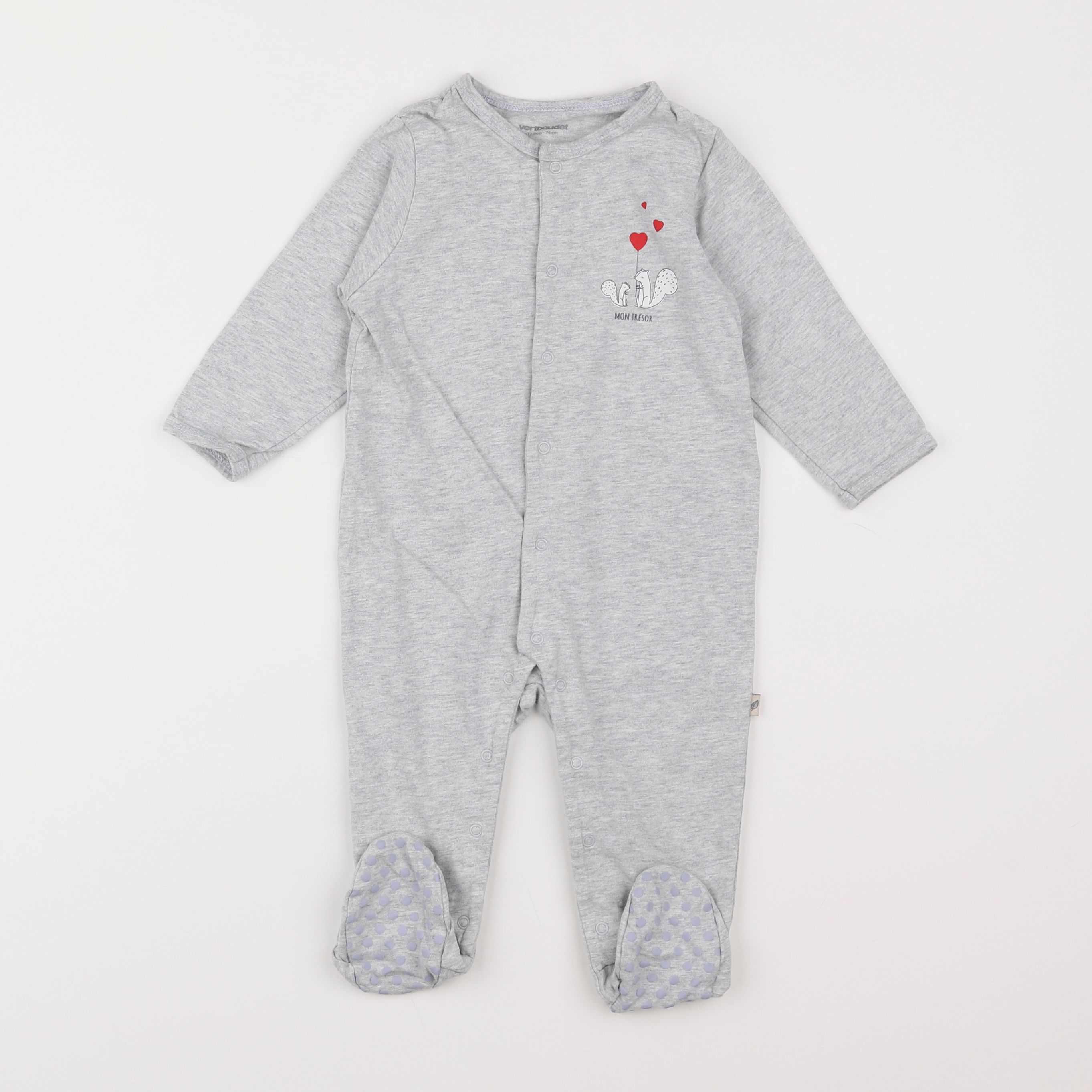 Vertbaudet - pyjama coton gris - 12 mois