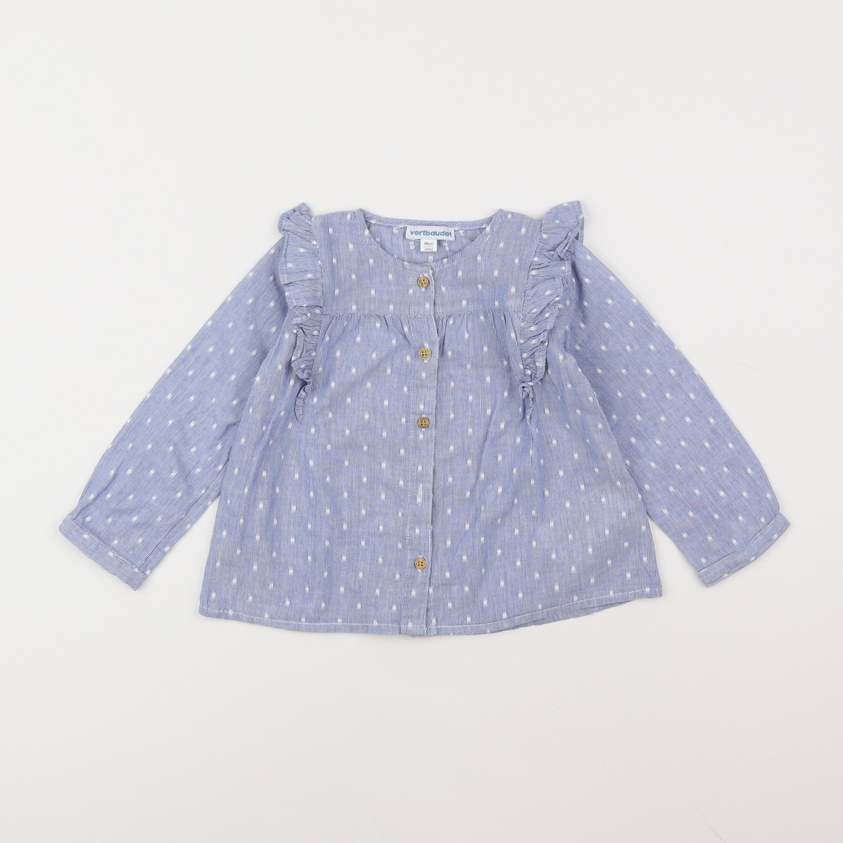 Vertbaudet - blouse bleu - 2 ans