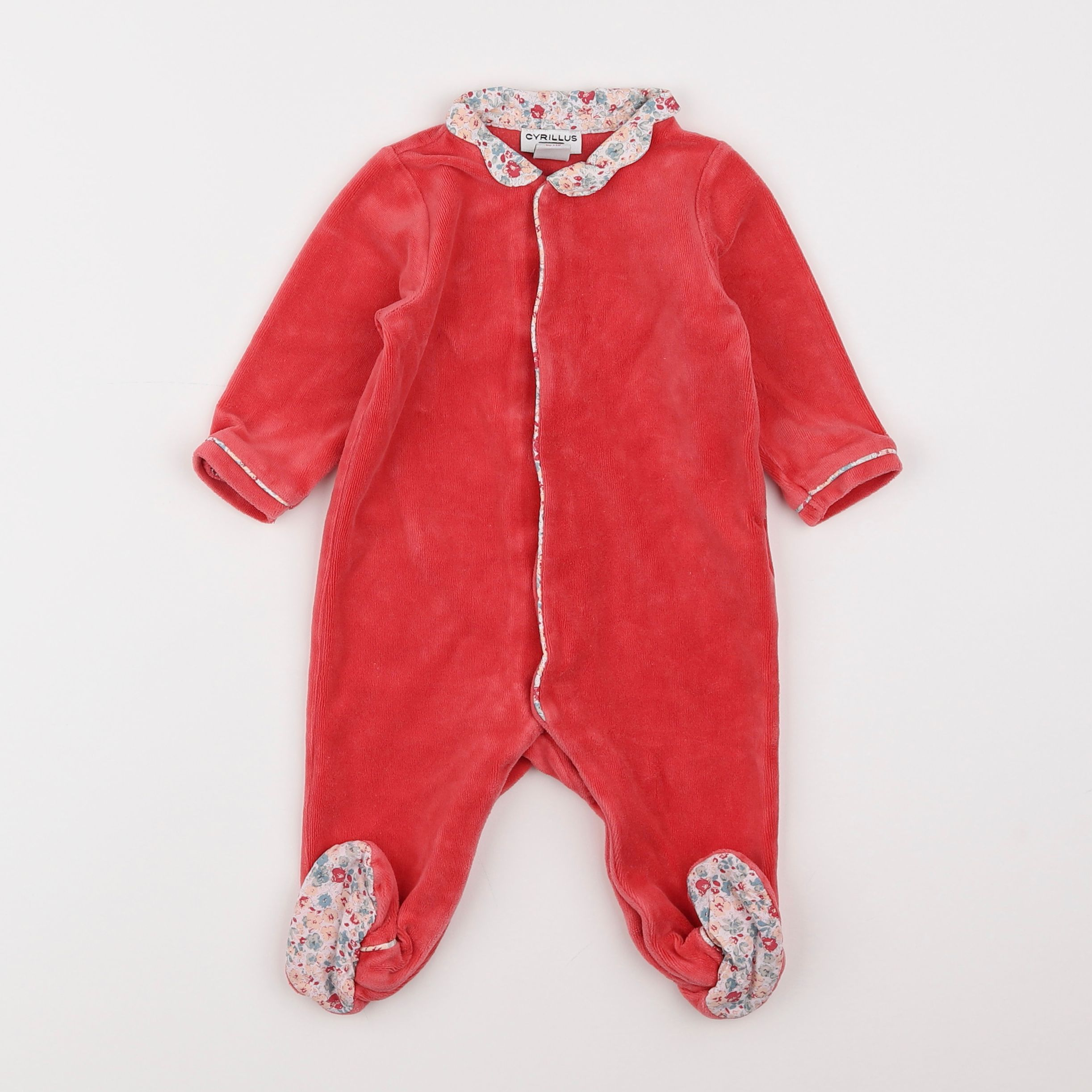 Cyrillus - pyjama velours rose - 6 mois