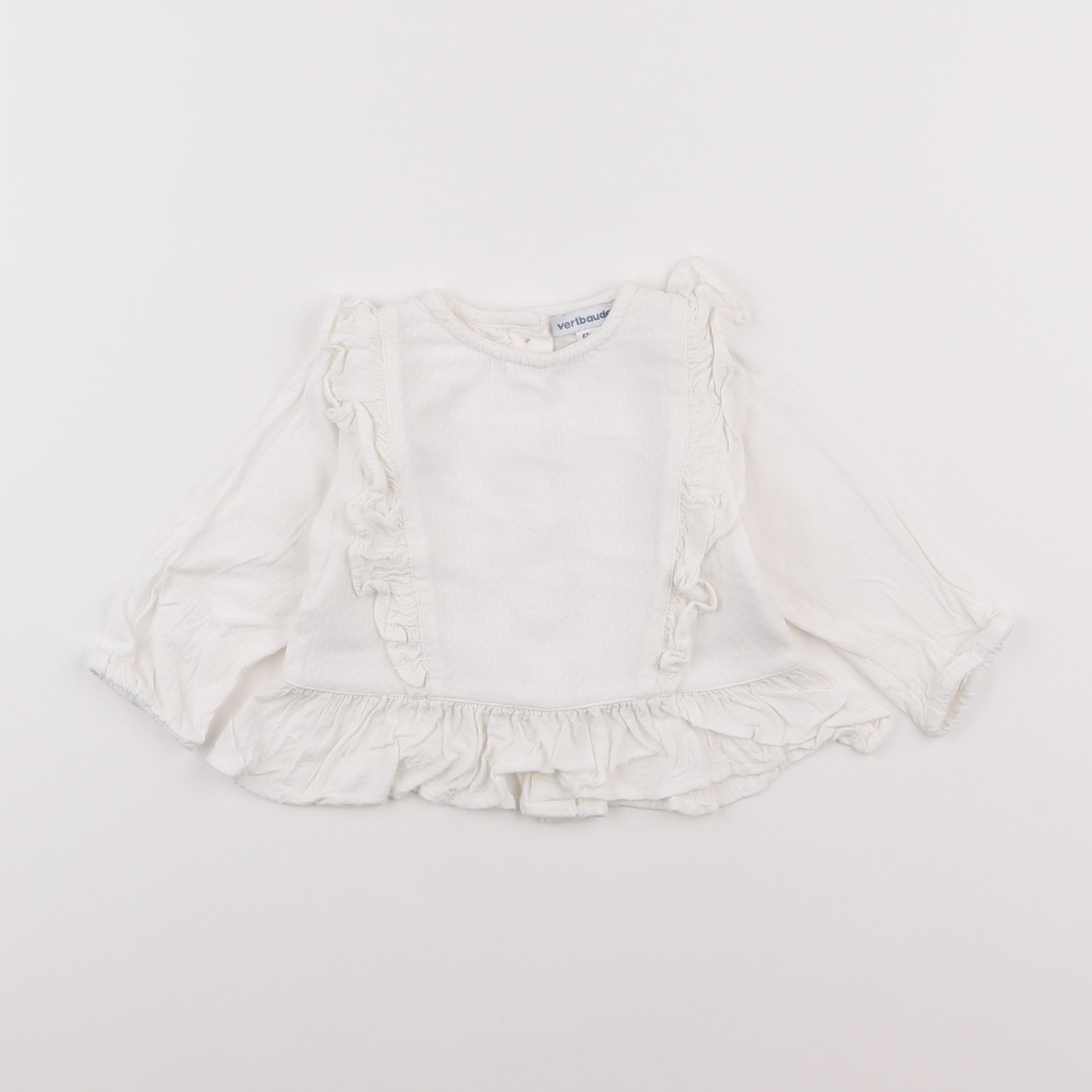 Vertbaudet - blouse blanc - 6 mois