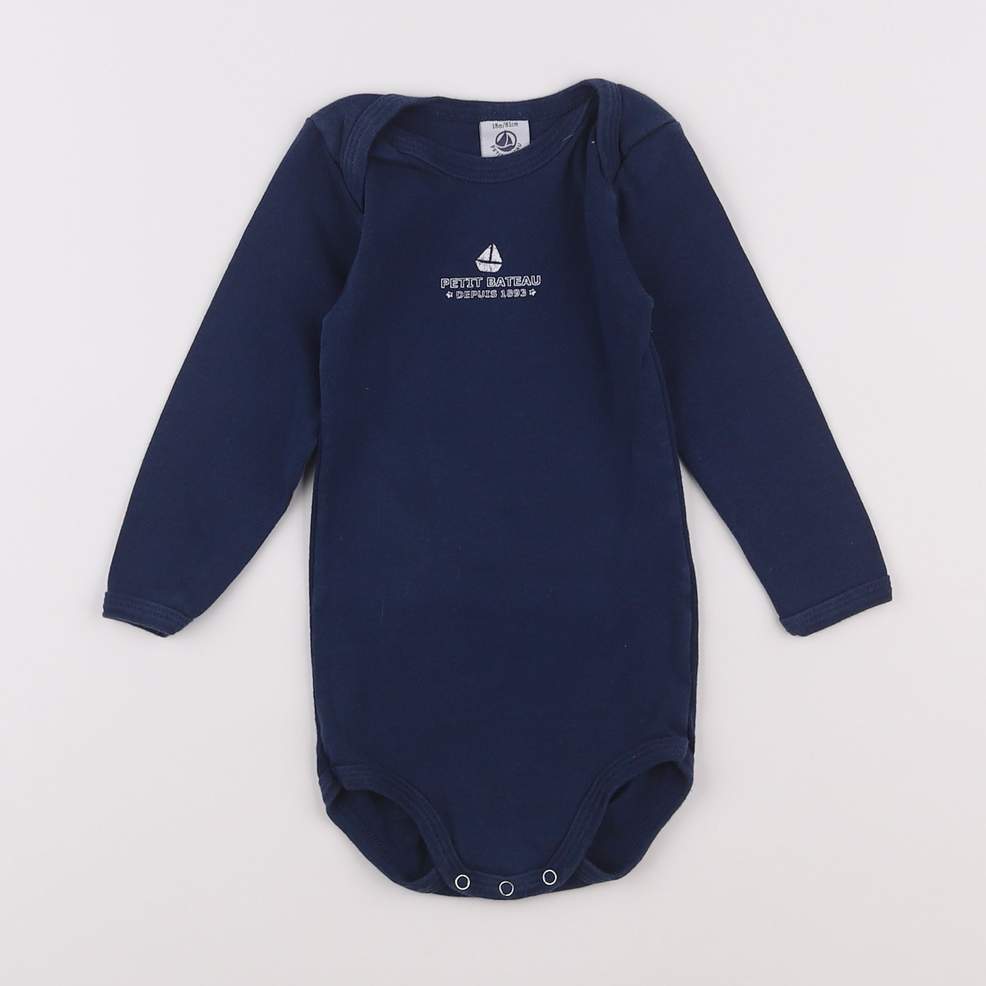 Petit Bateau - body bleu - 18 mois