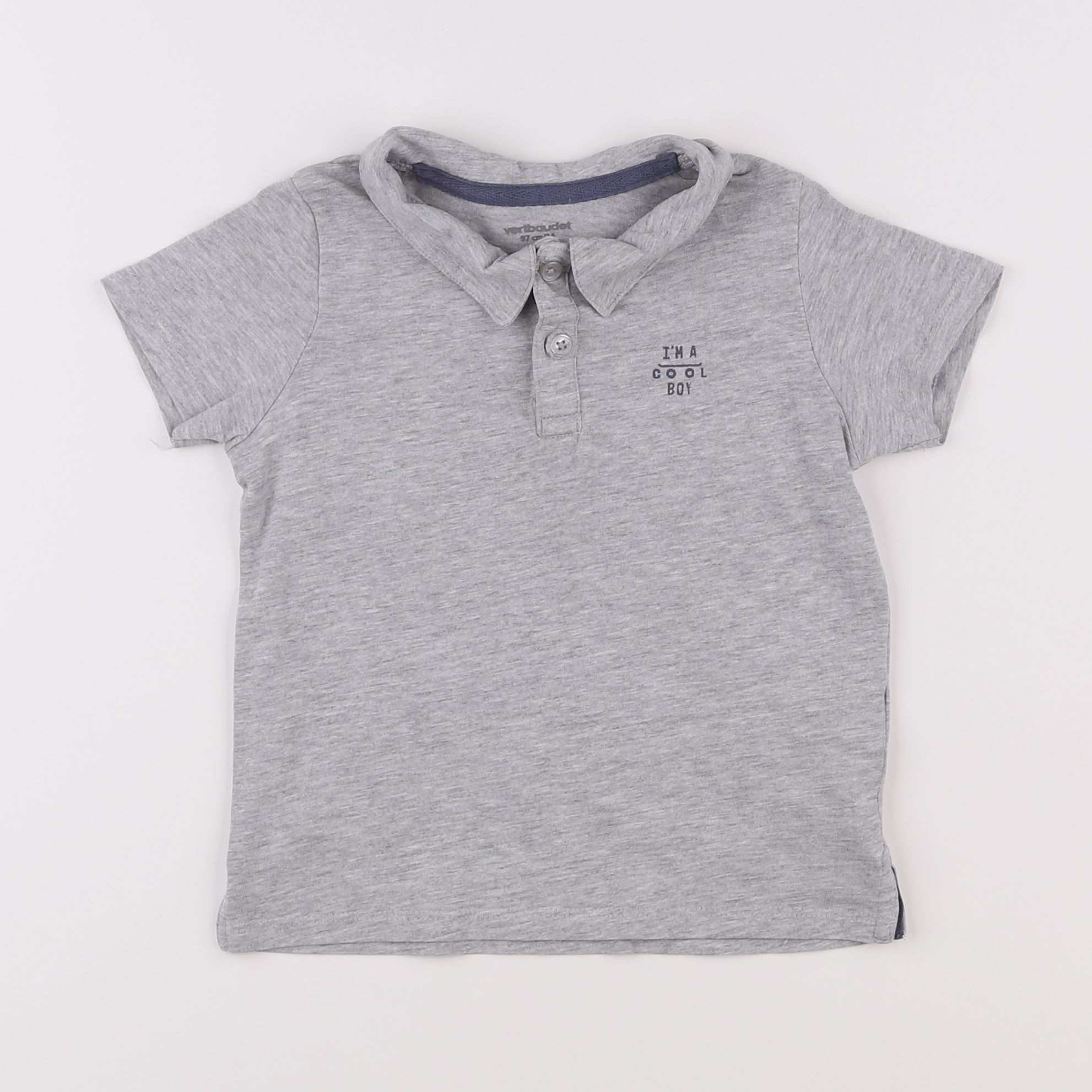 Vertbaudet - polo gris - 3 ans