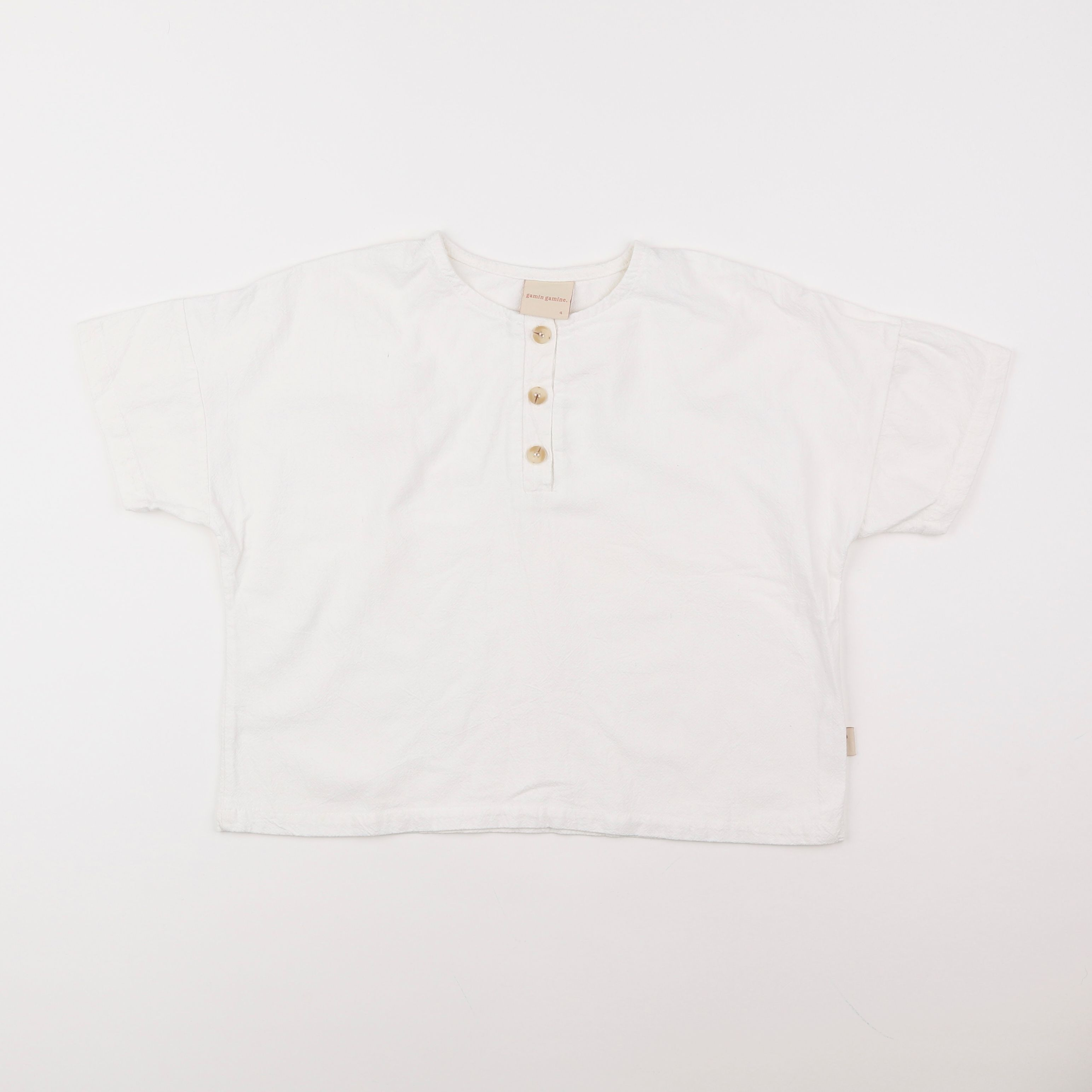 Gamin gamine - chemise blanc - 4 ans