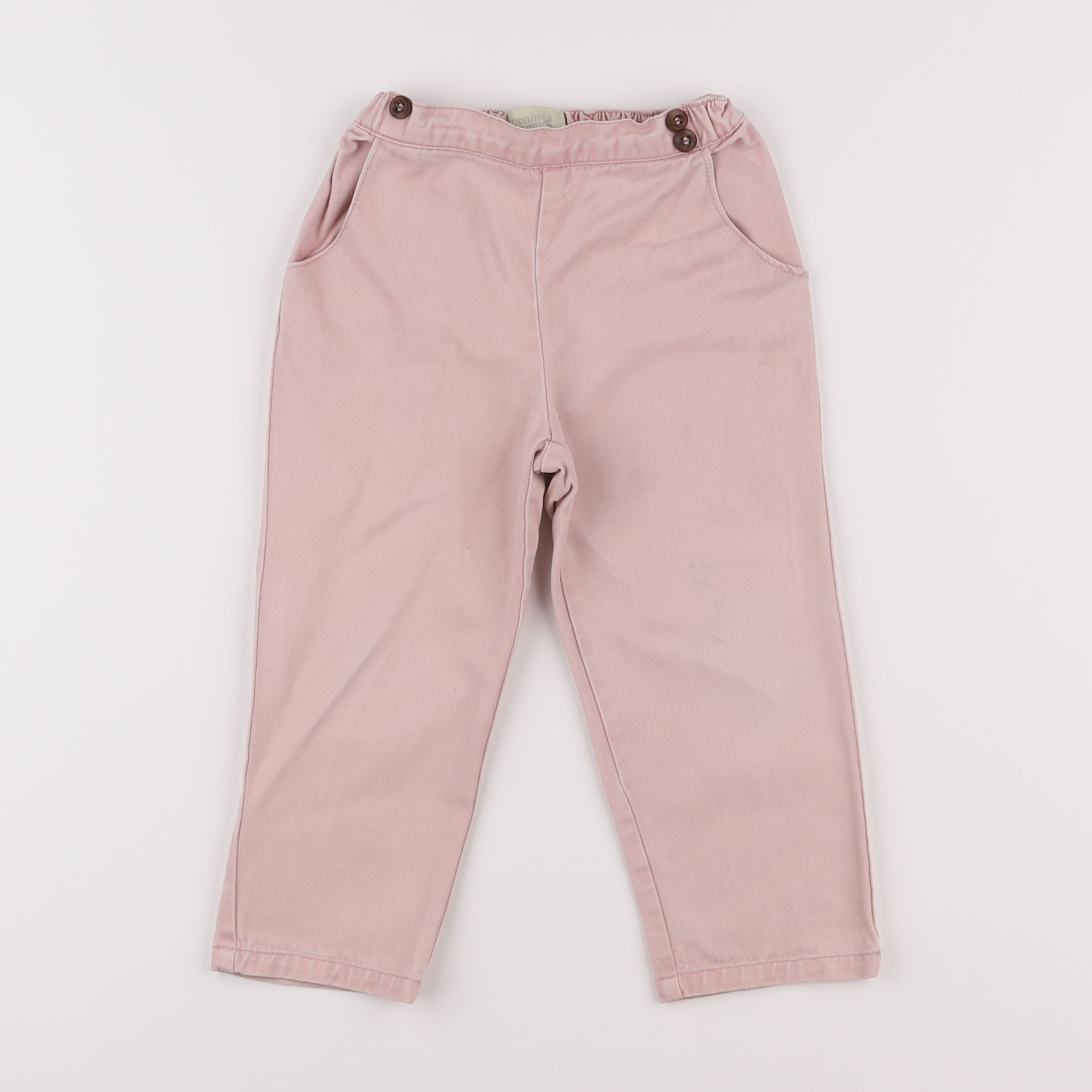 Bonnet à Pompon - pantalon rose - 3 ans