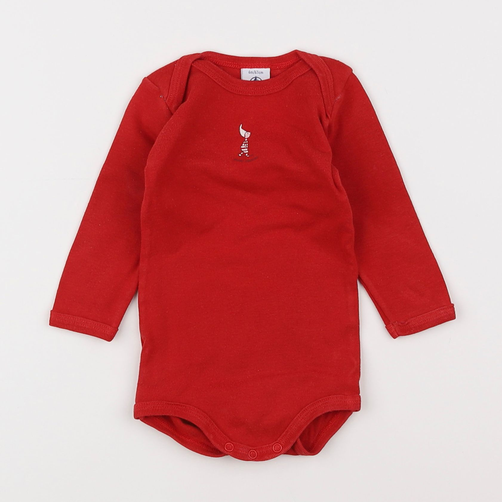 Petit Bateau - body rouge - 6 mois