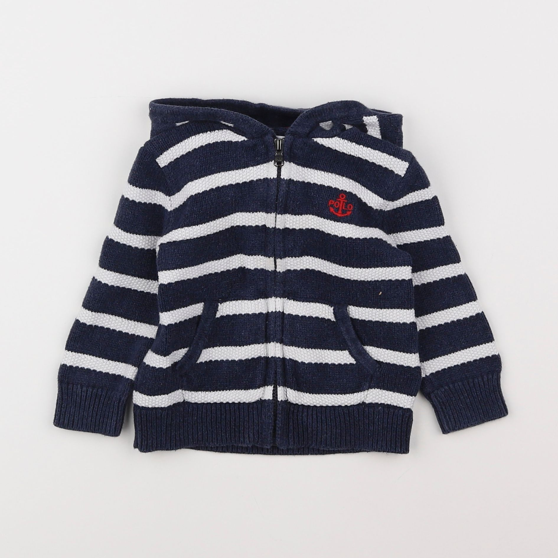 Ralph Lauren - gilet bleu, blanc - 18 mois