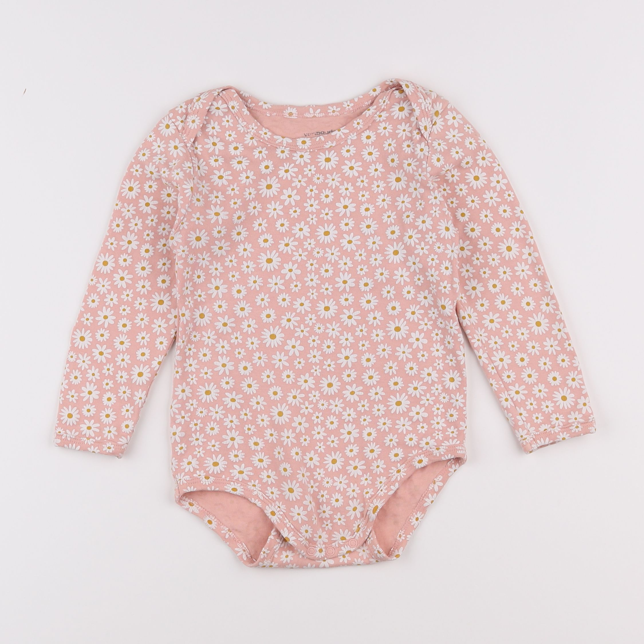 Vertbaudet - body blanc, rose - 3 ans