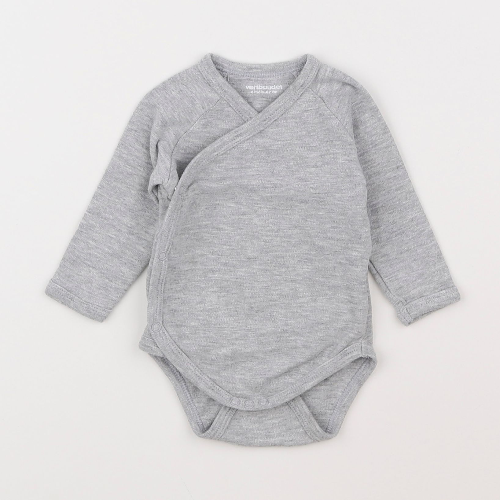 Vertbaudet - body gris - 6 mois