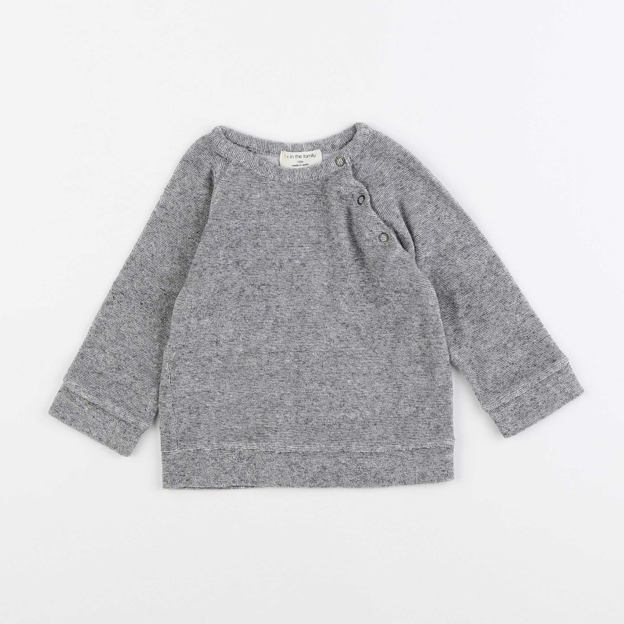 1+ In the family - sweat gris - 12 mois