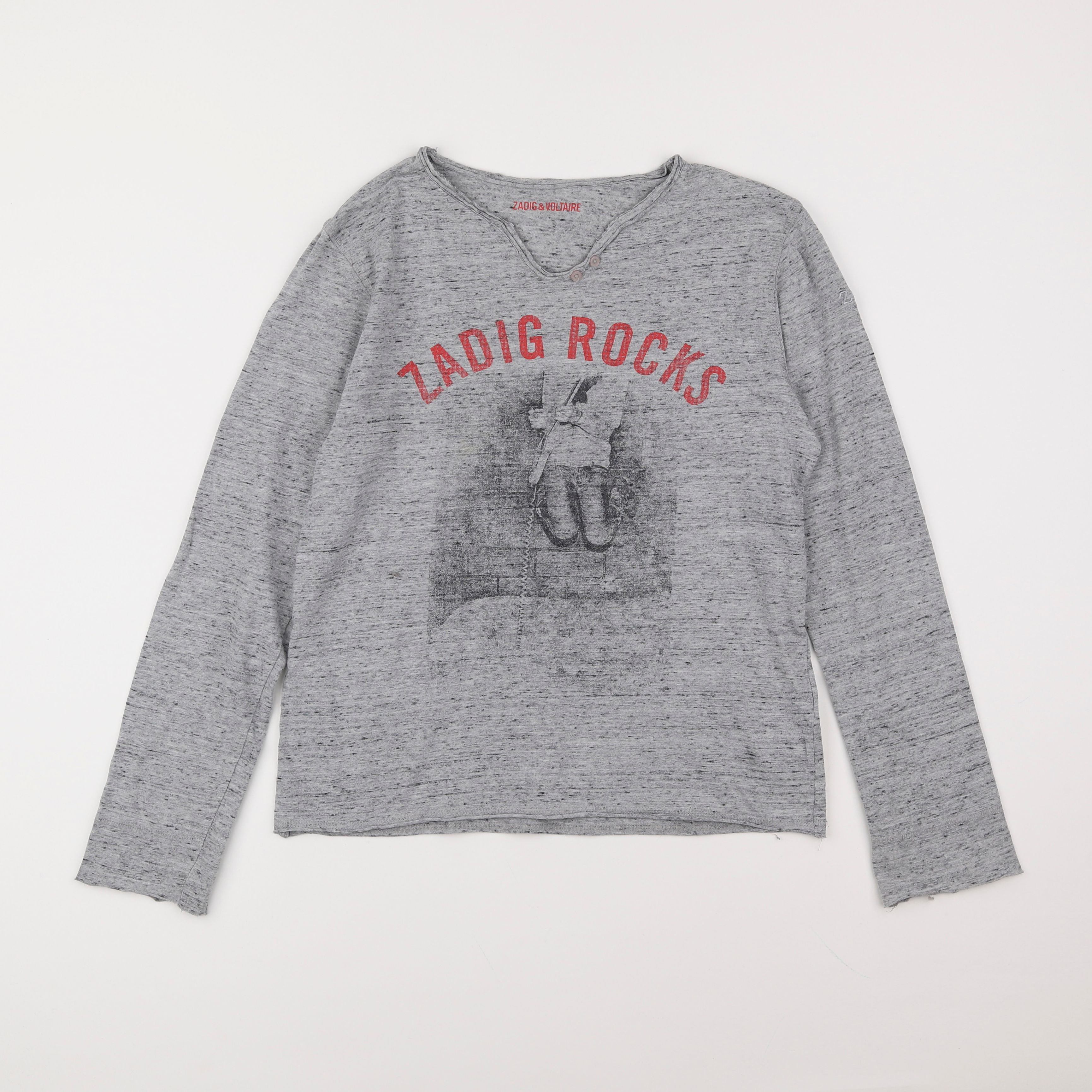 Zadig & Voltaire - tee-shirt gris - 14 ans