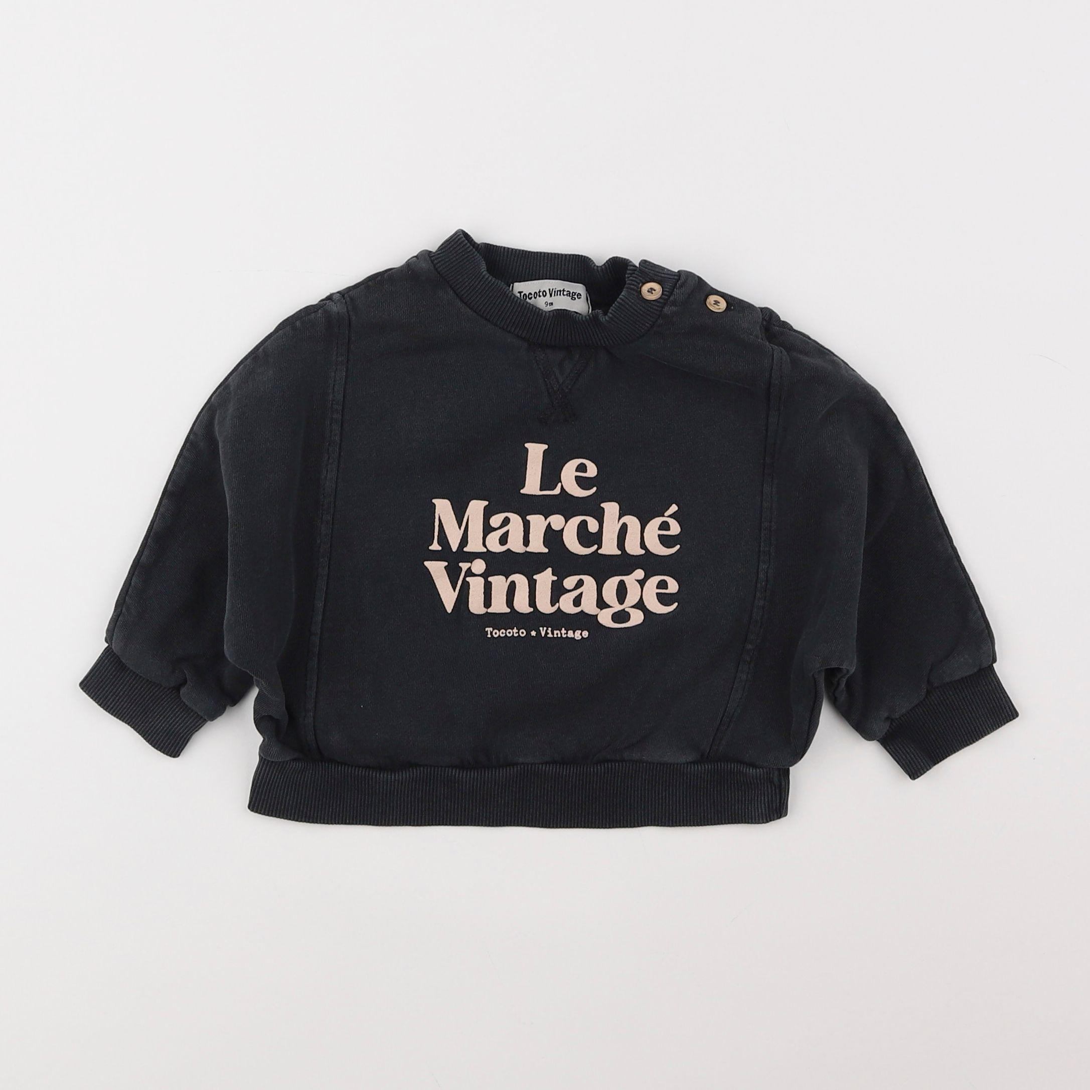 Tocoto vintage - sweat noir - 9 mois