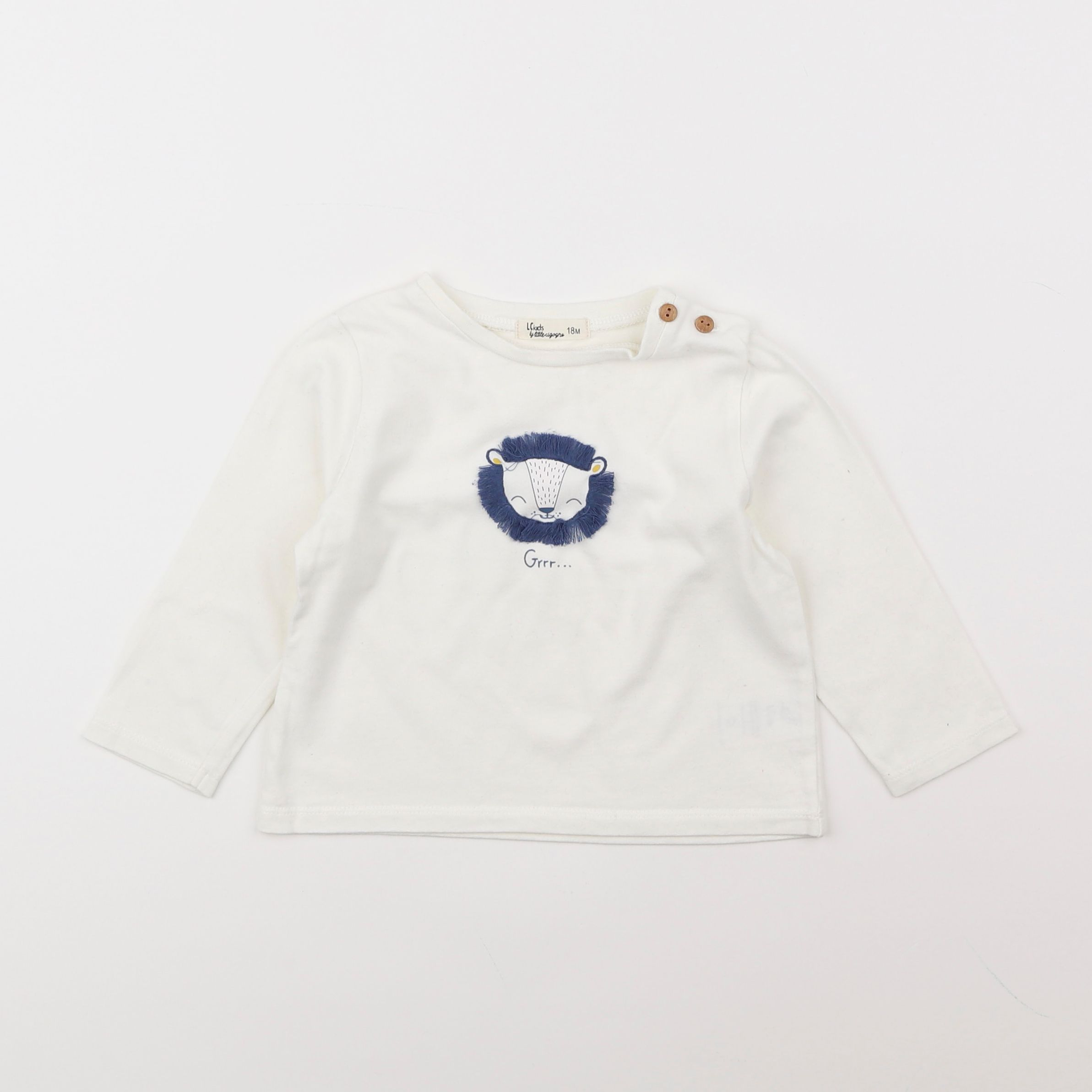 Little Cigogne - tee-shirt blanc, bleu - 18 mois