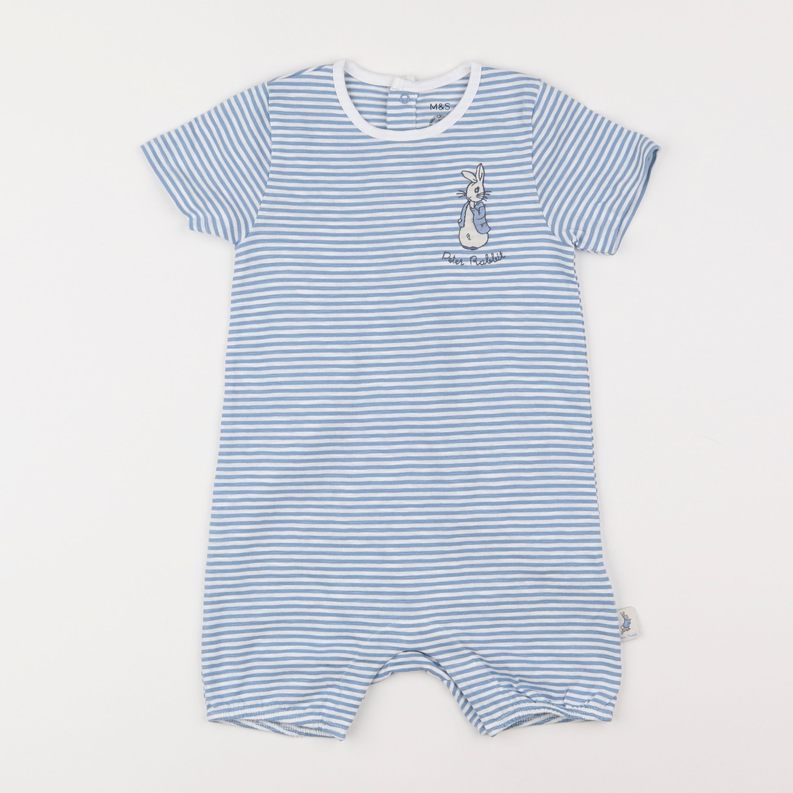 Marks & Spencer  - pyjama coton bleu, blanc - 18 mois à 2 ans