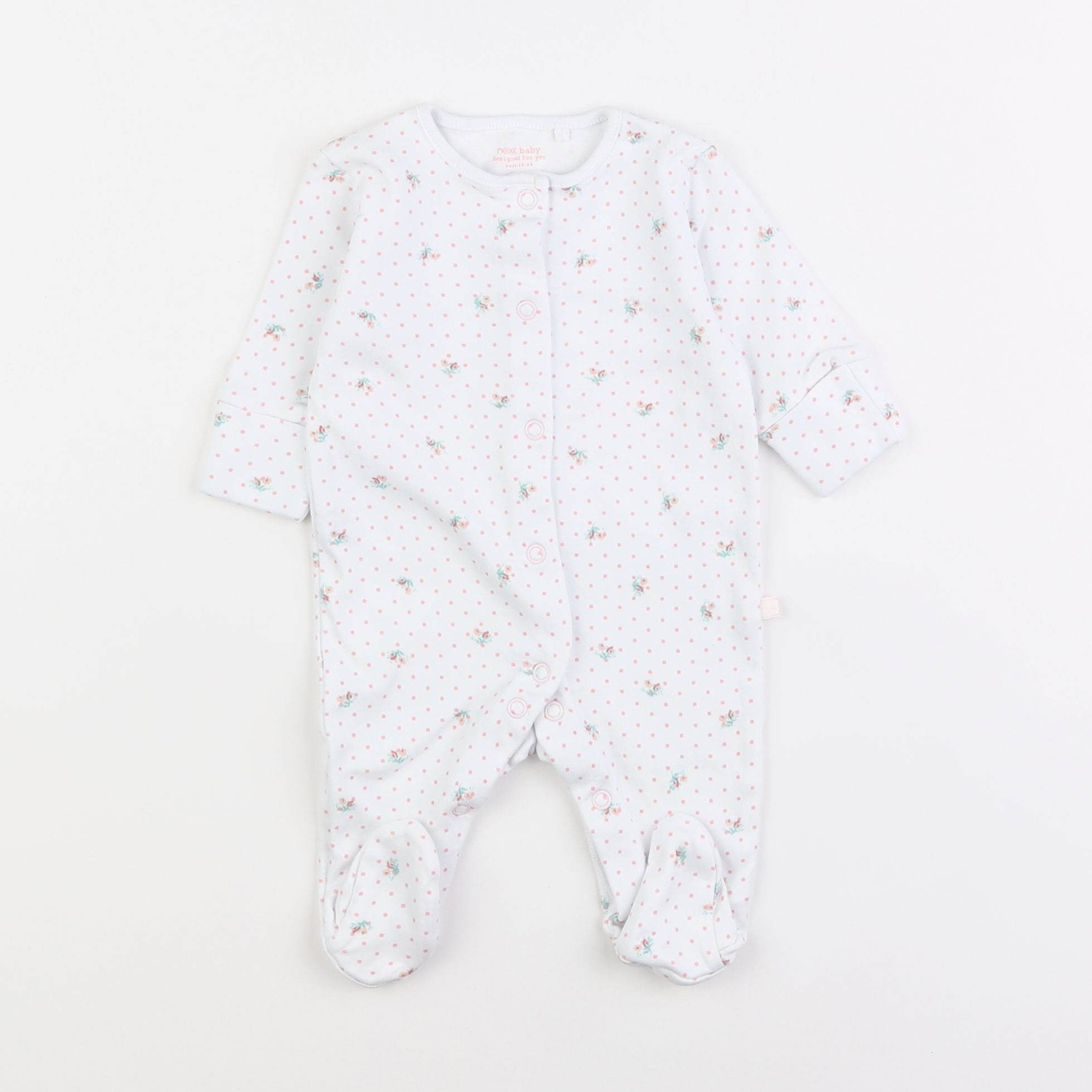 Next - pyjama coton blanc, rose - 3 mois