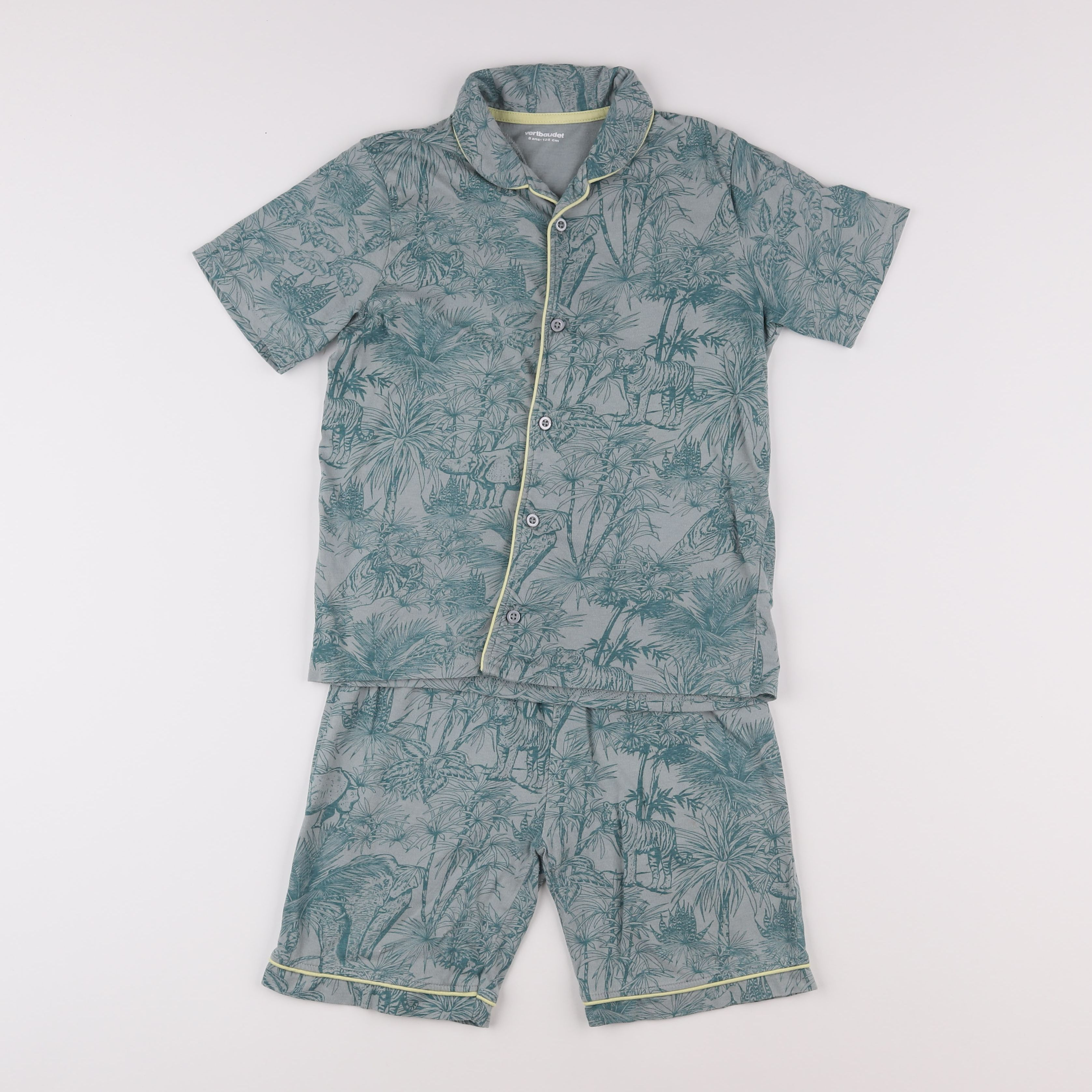 Vertbaudet - pyjama coton vert - 8 ans