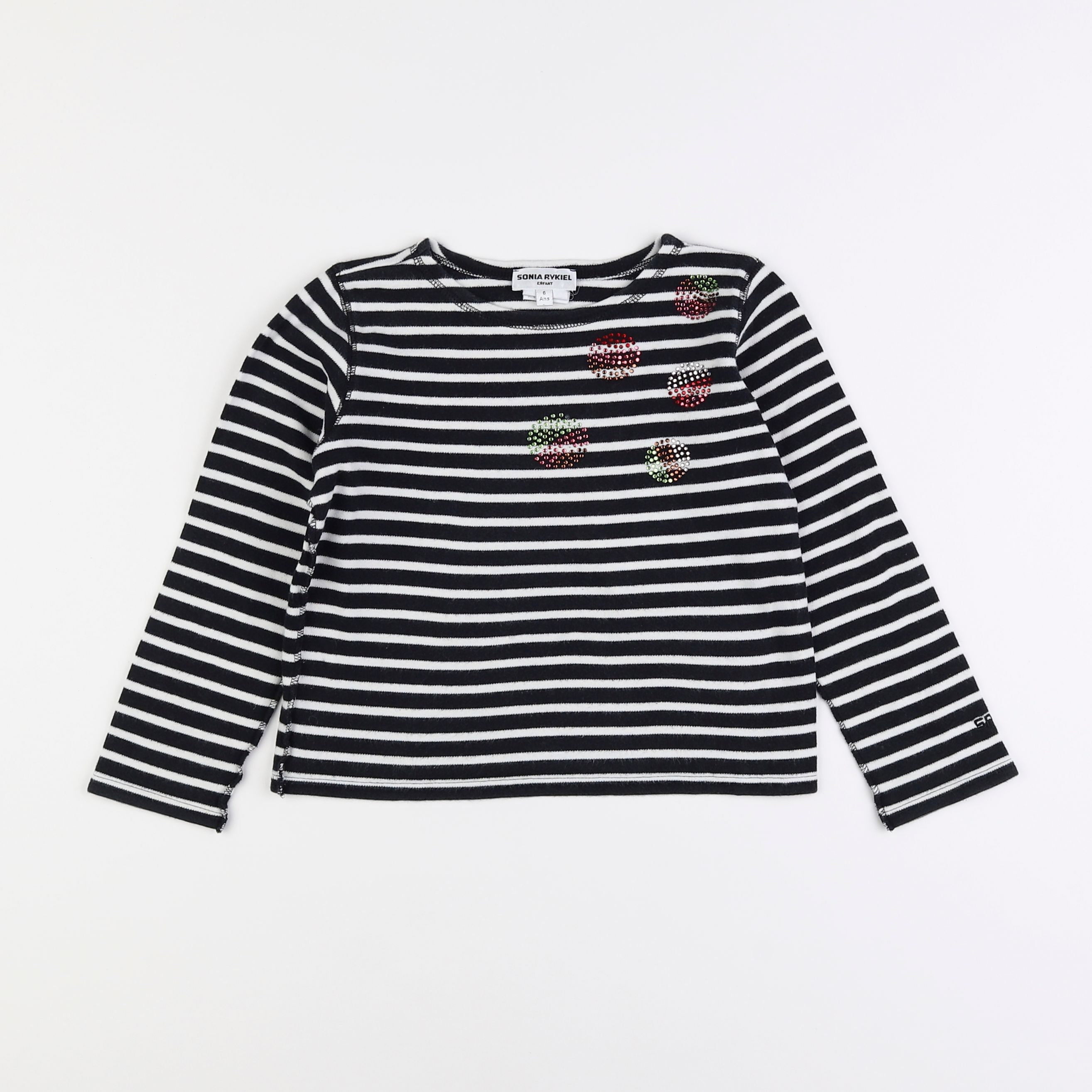 Sonia Rykiel - tee-shirt bleu, blanc - 6 ans