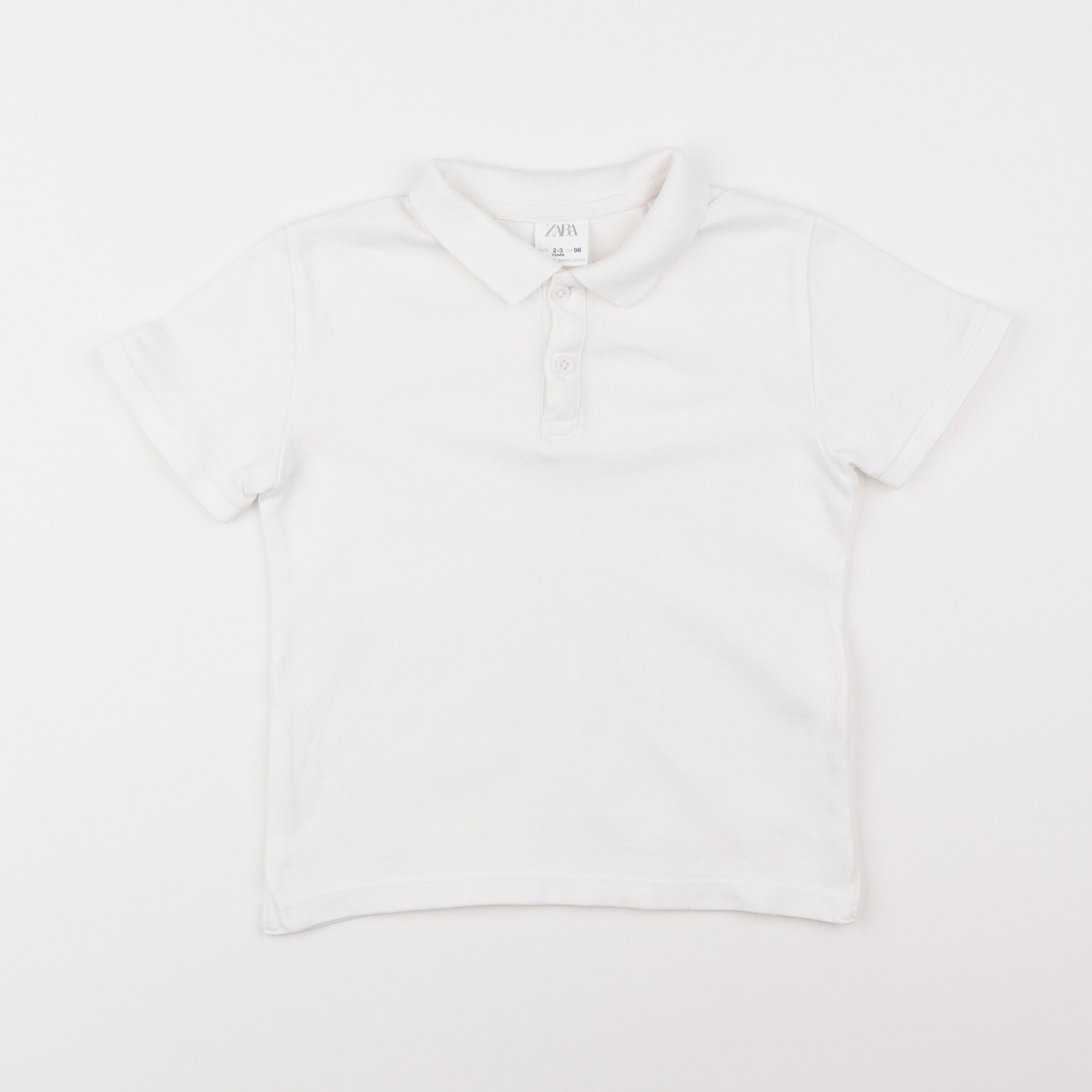 Zara - polo blanc - 2/3 ans