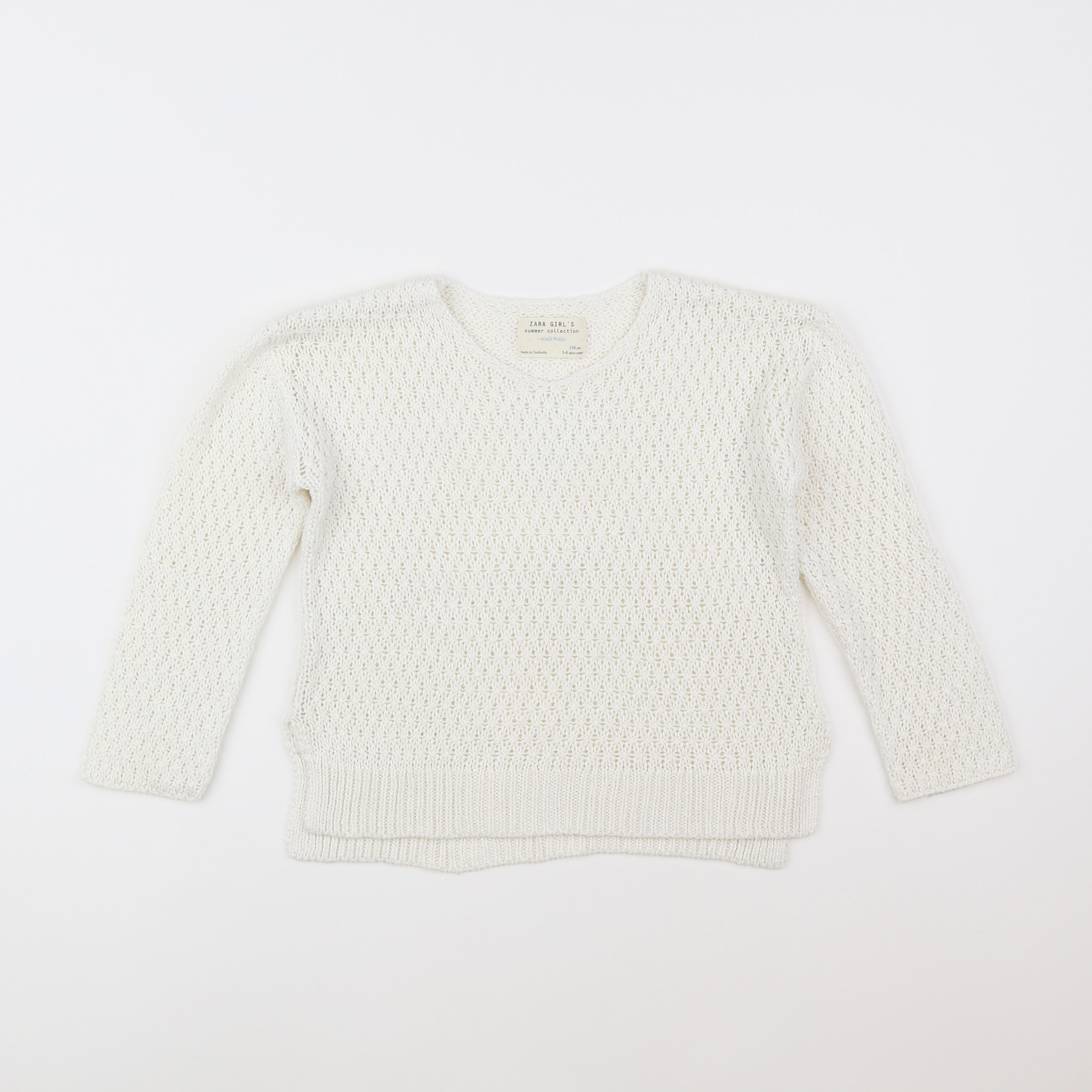 Zara - pull blanc - 5/6 ans