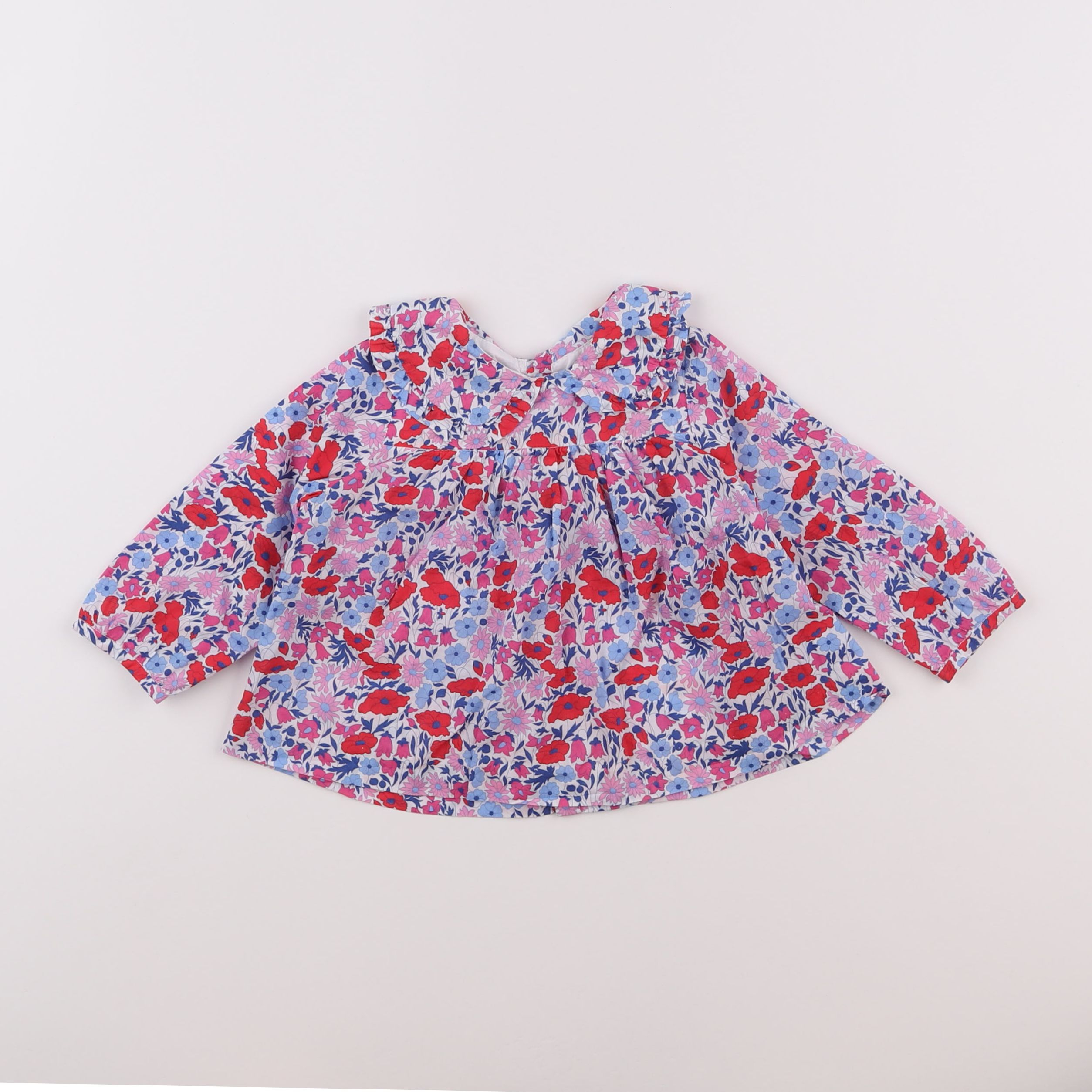 Jacadi - blouse liberty bleu - 12 mois