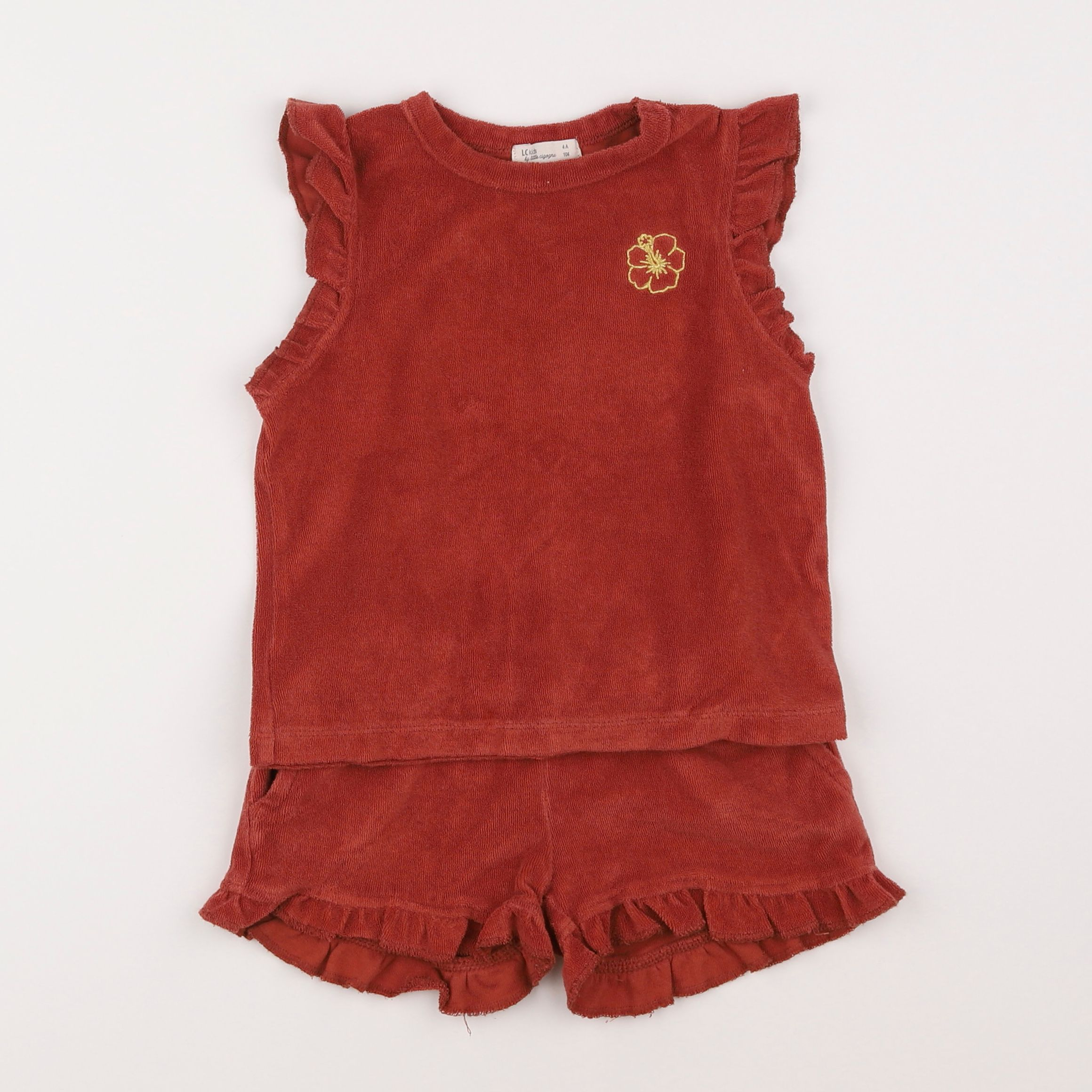 Little Cigogne - ensemble rouge - 4 ans