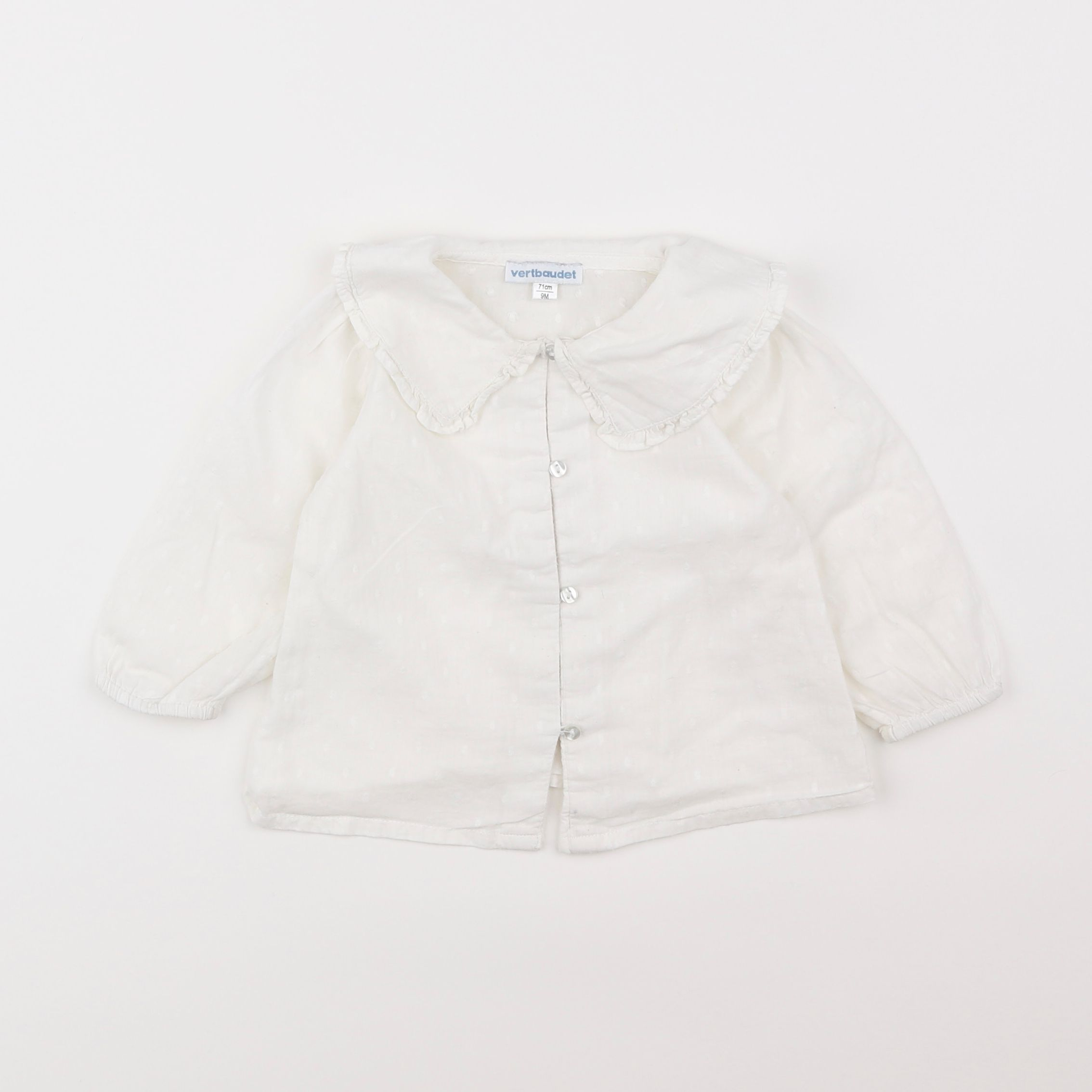 Vertbaudet - blouse blanc - 9 mois