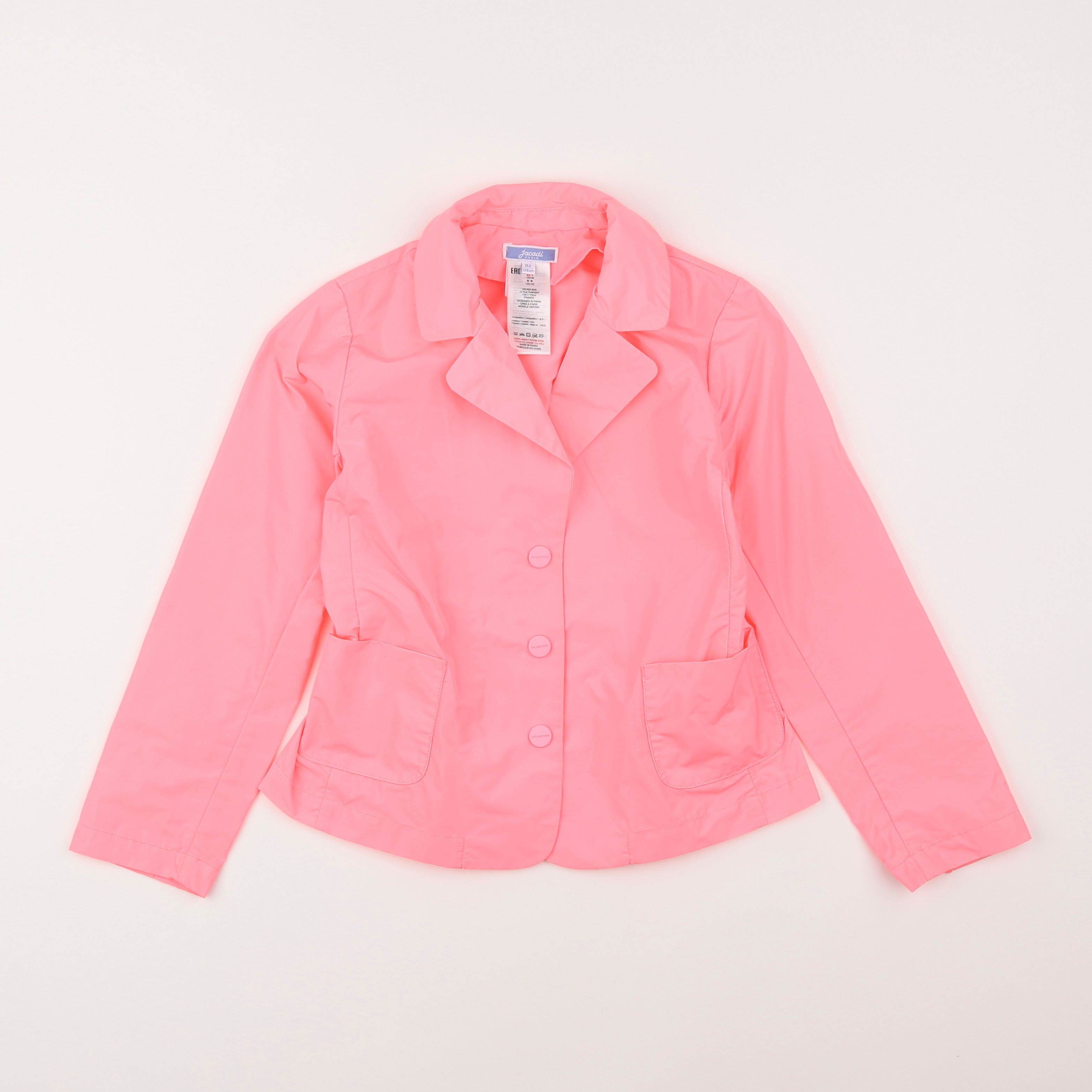 Jacadi - coupe-vent rose fluo - 8 ans