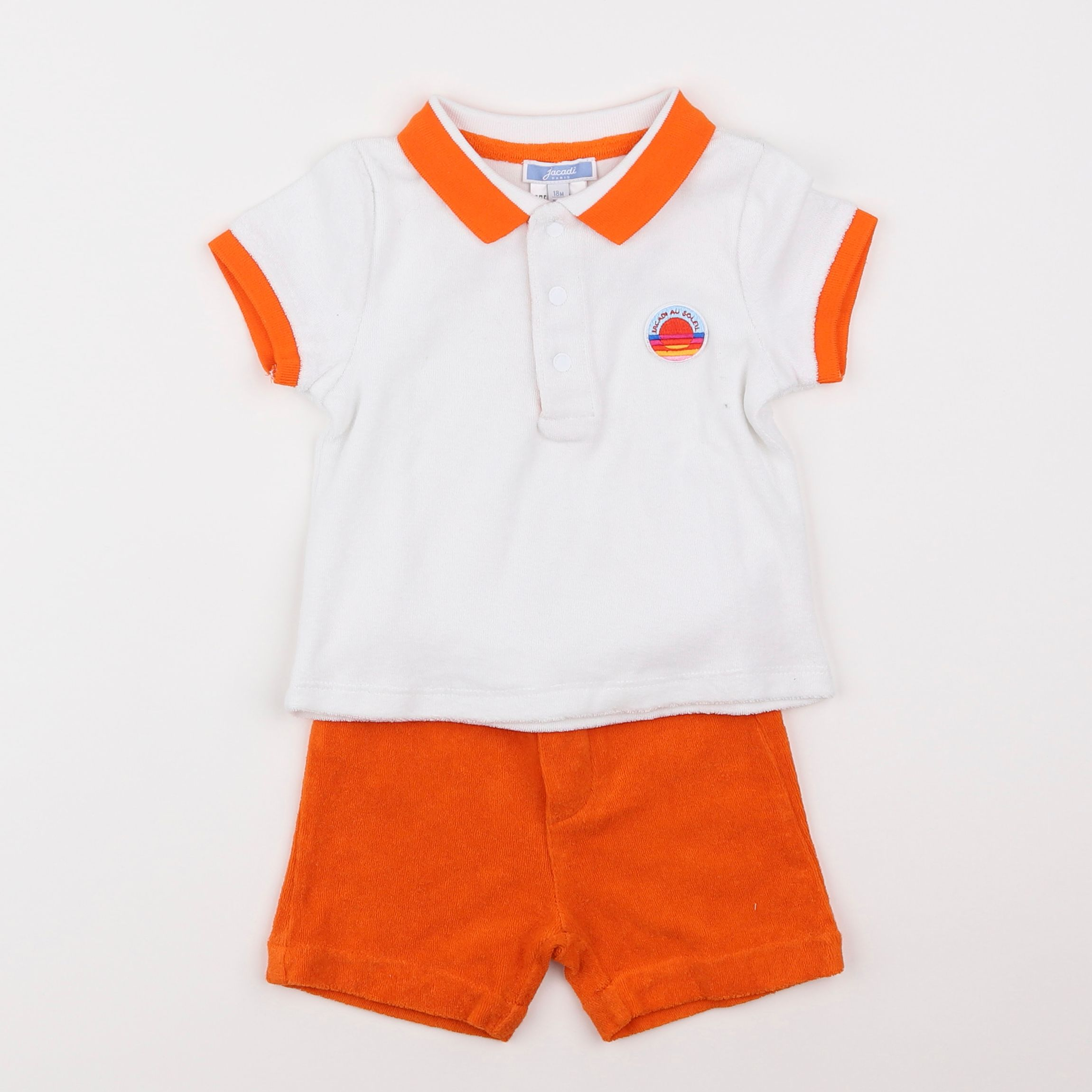 Jacadi - ensemble blanc, orange - 18 mois