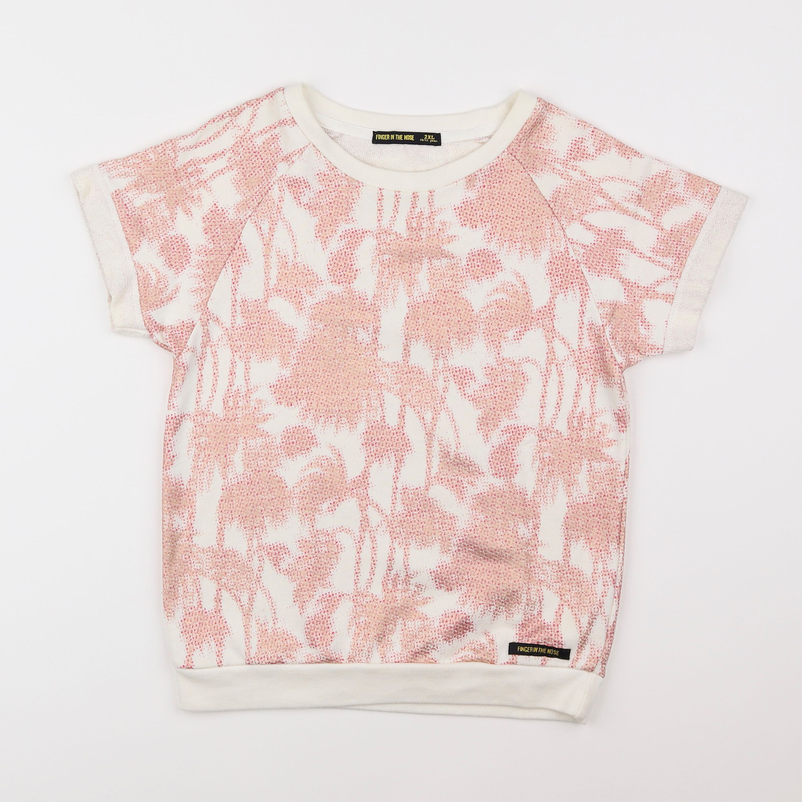 Finger in the nose - tee-shirt blanc, rose - 10/11 ans