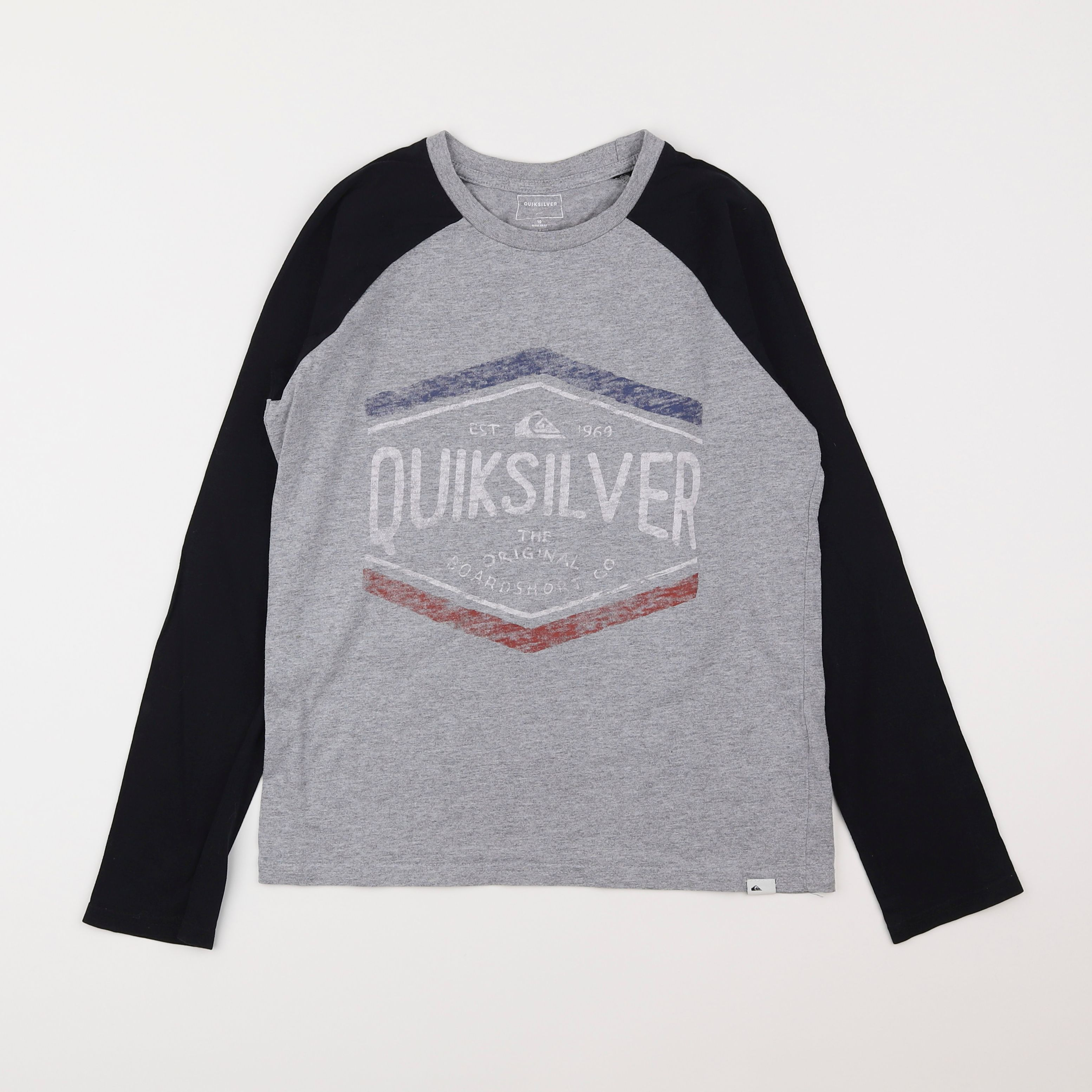 Quiksilver - tee-shirt gris, noir - 10 ans