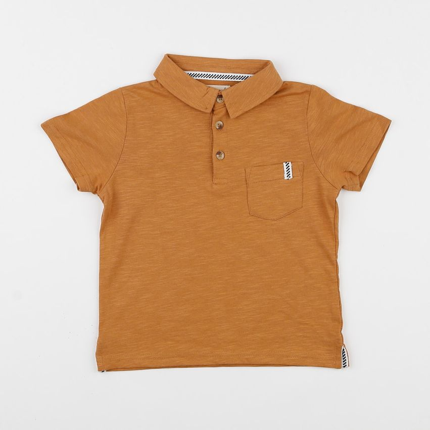 Little Cigogne - polo marron - 4 ans