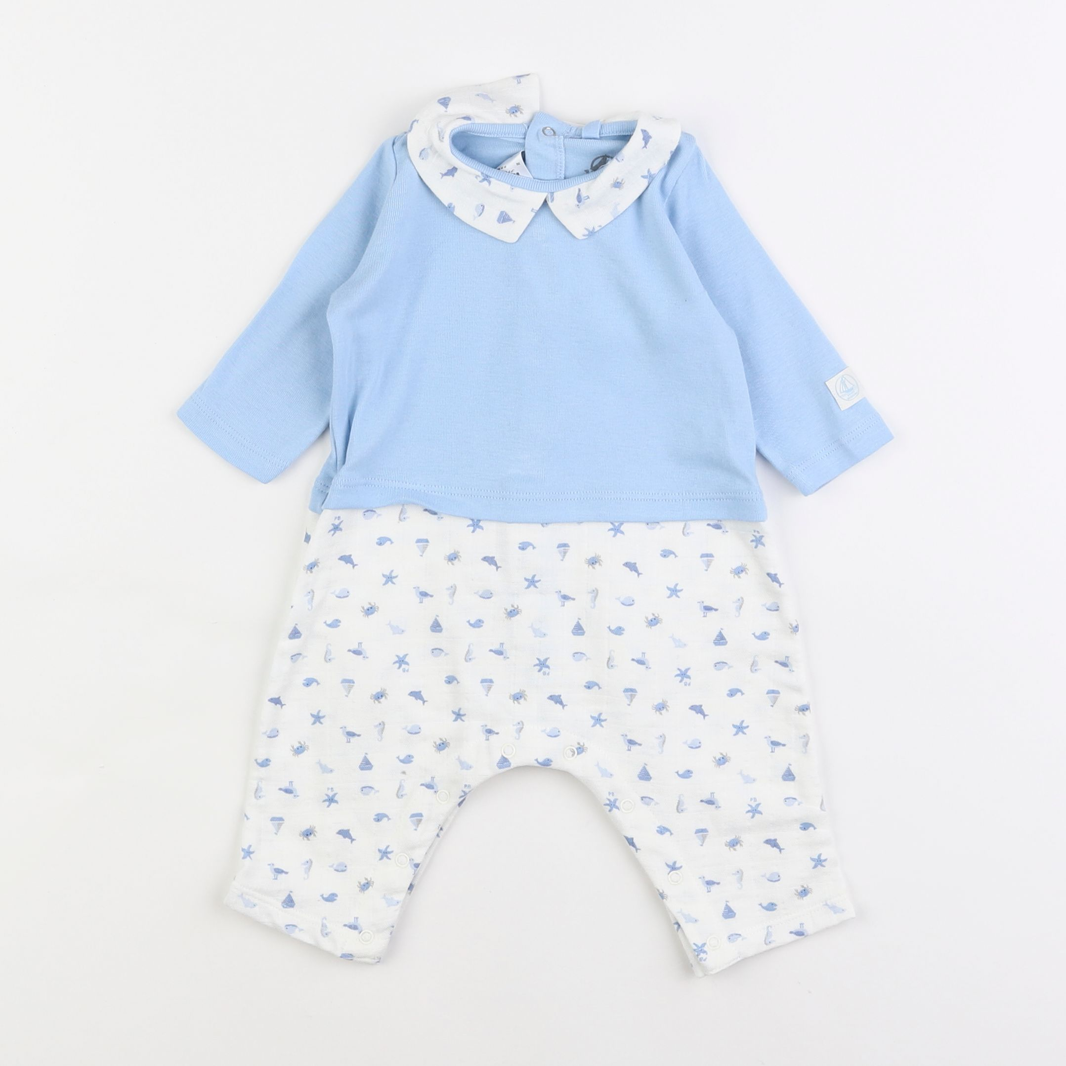 Petit Bateau - combinaison bleu - 3 mois