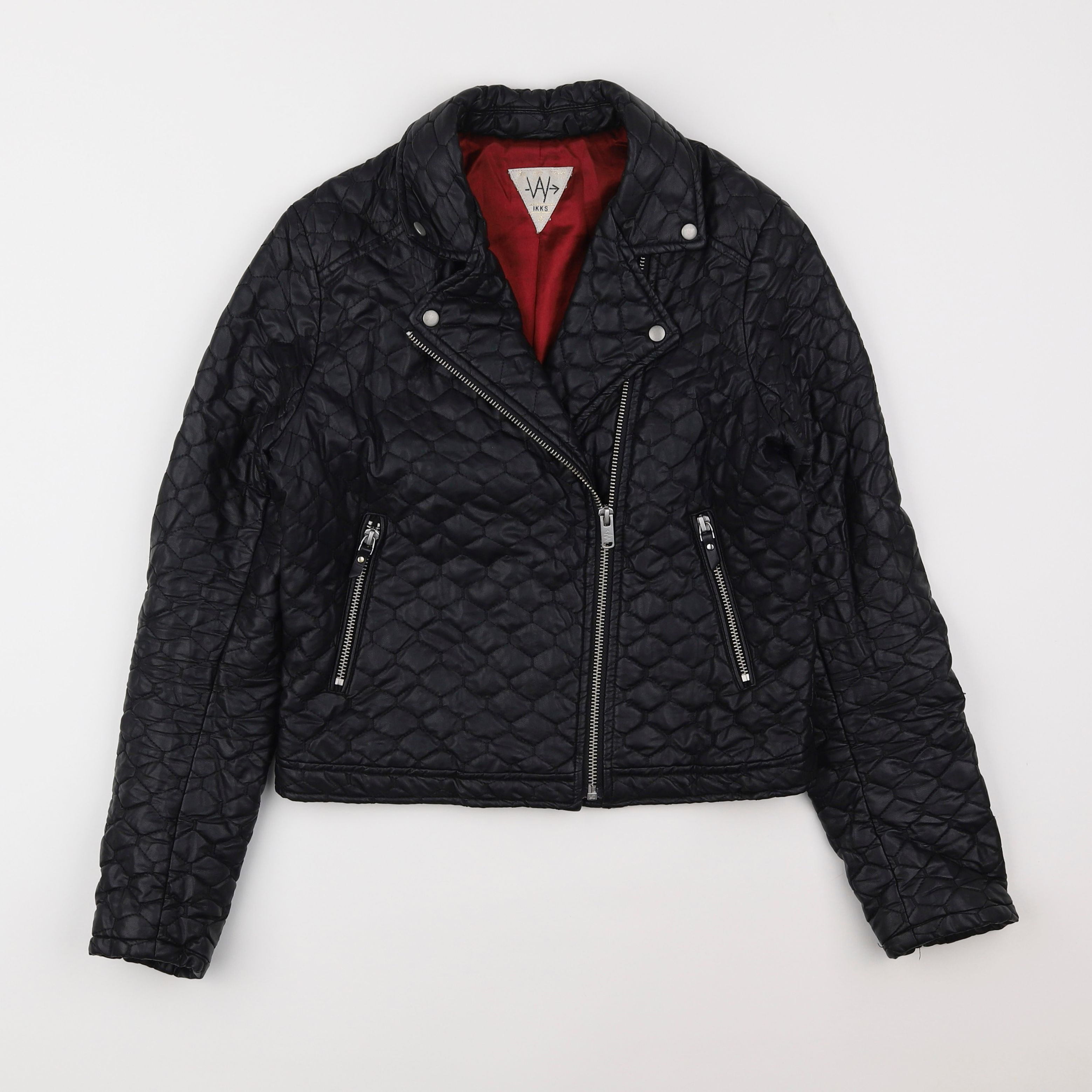 IKKS - veste simili cuir noir - 12 ans