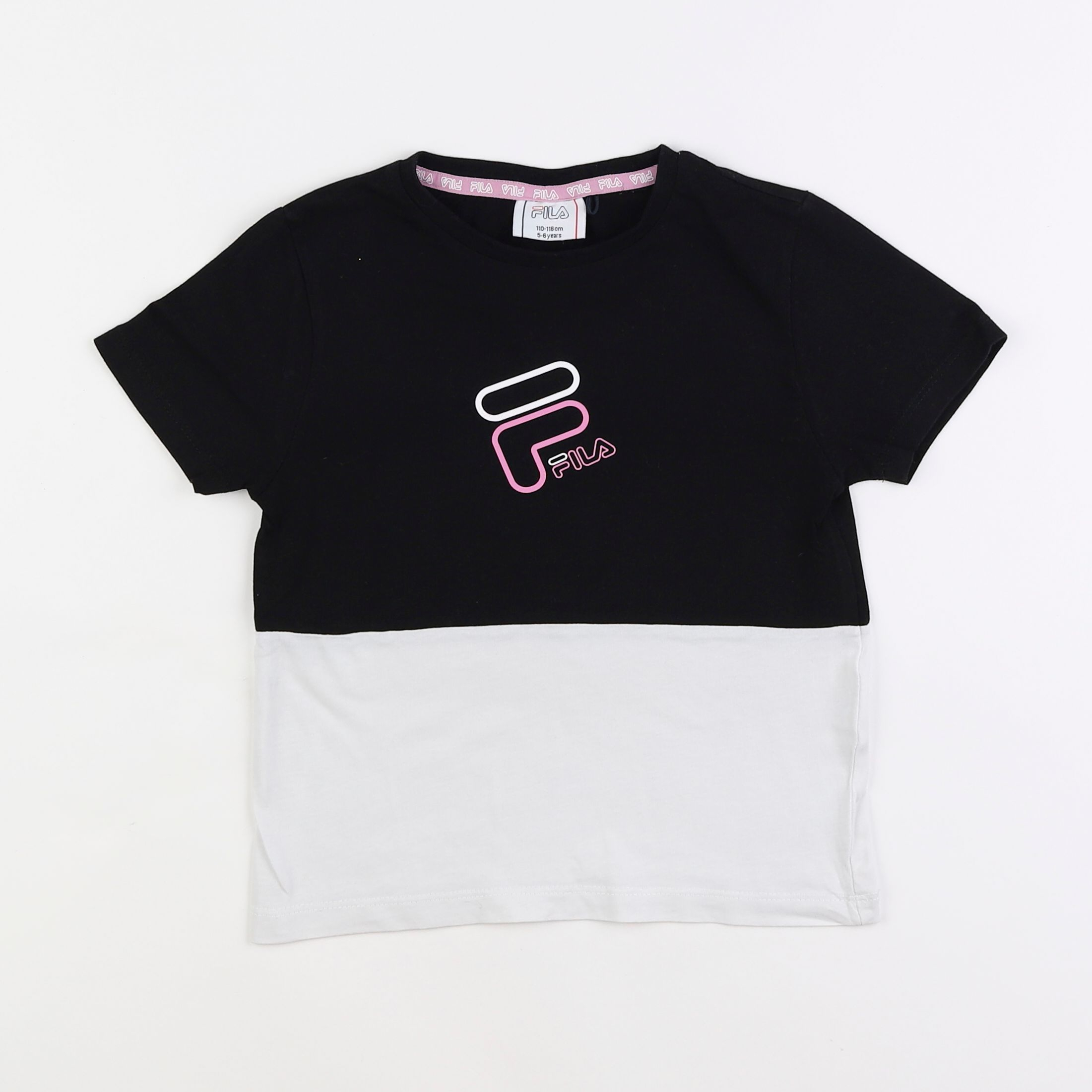 Fila - tee-shirt noir, blanc - 5/6 ans