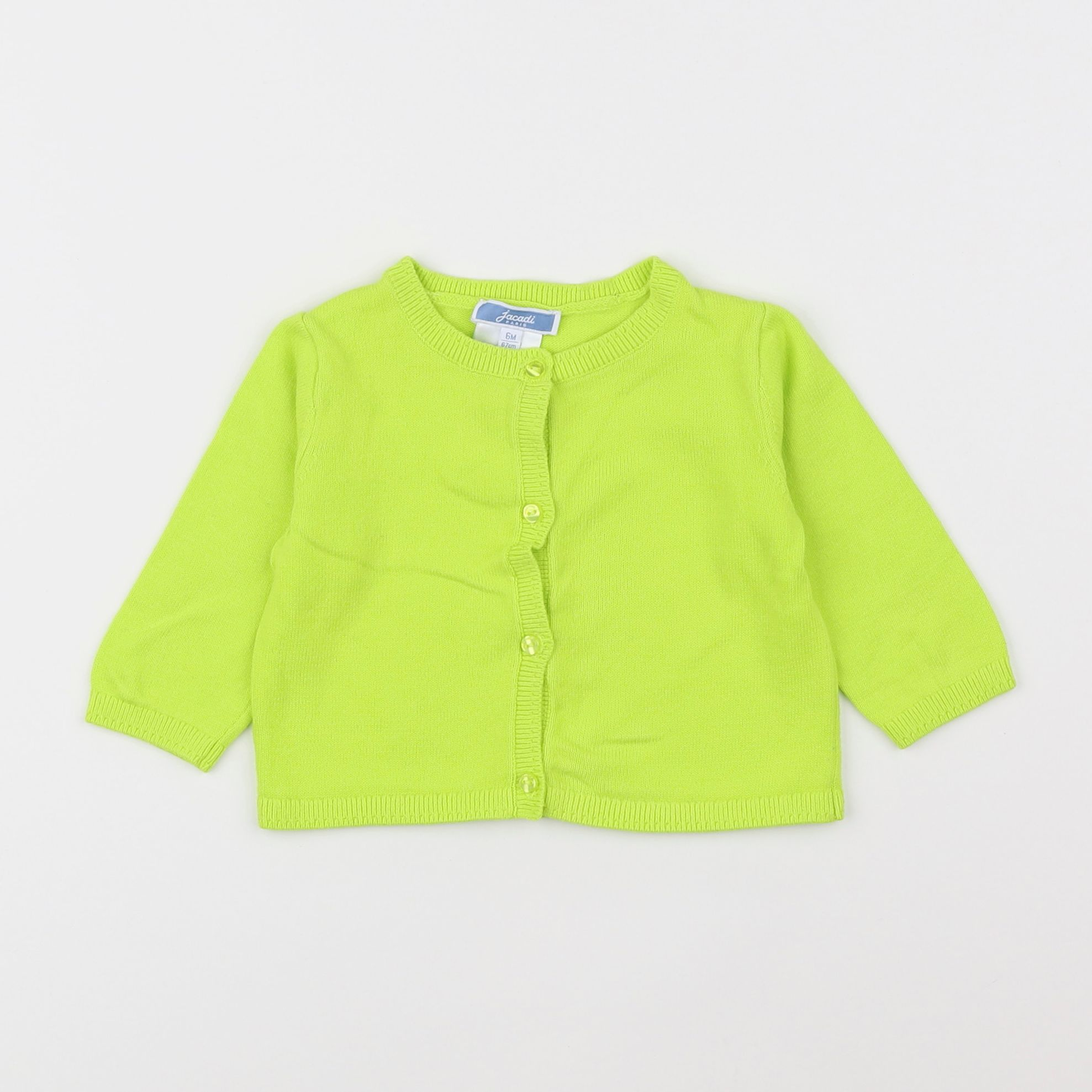 Jacadi - gilet vert fluo - 6 mois