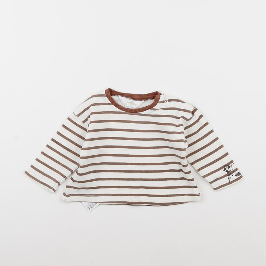 Mayoral - tee-shirt beige, marron - 3 mois