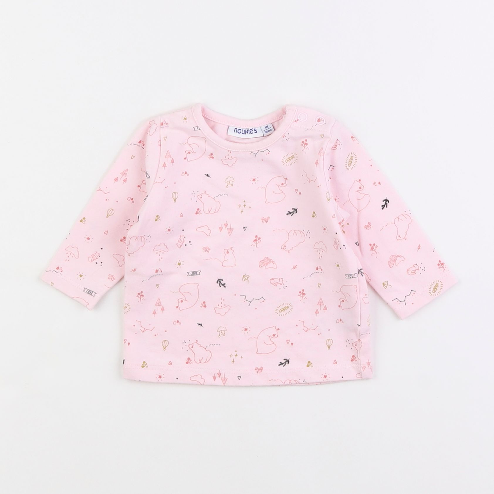 Noukie's - tee-shirt rose - 1 mois