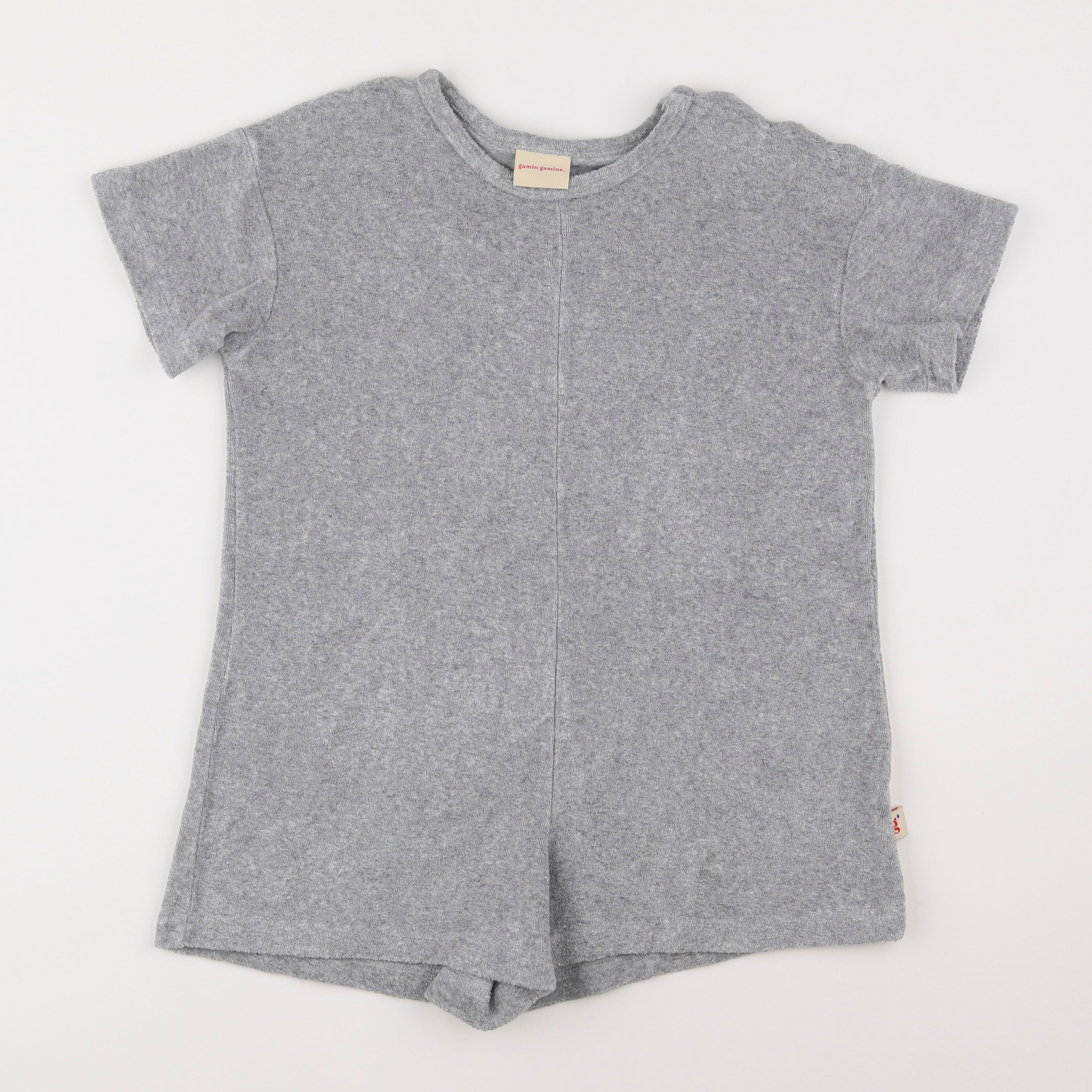 Gamin gamine - combinaison gris - 6/12 mois