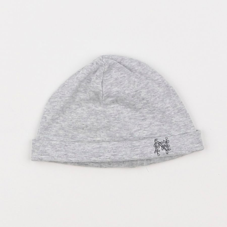 Natalys - bonnet de naissance gris - 0/1 mois