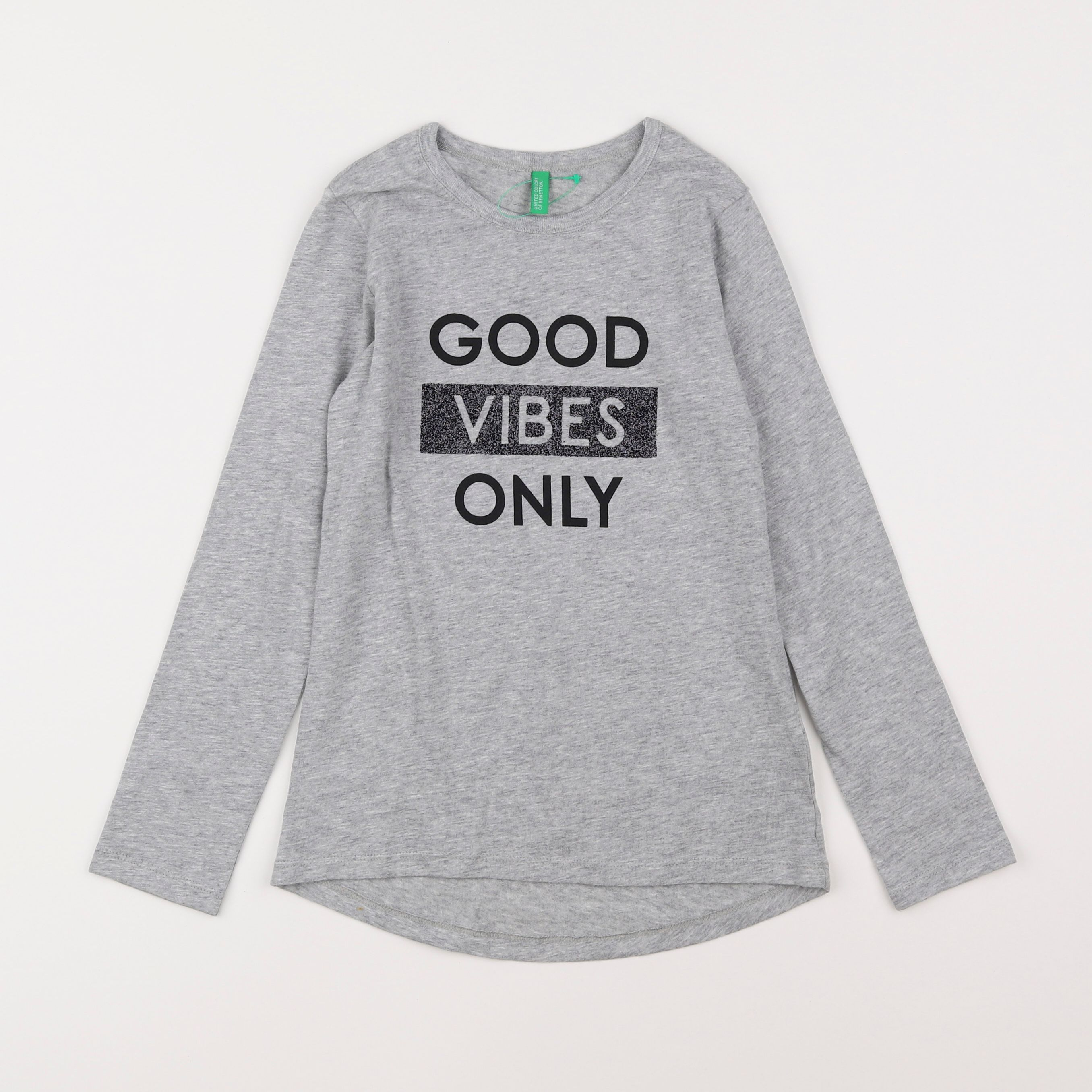 Benetton - tee-shirt gris - 6/7 ans