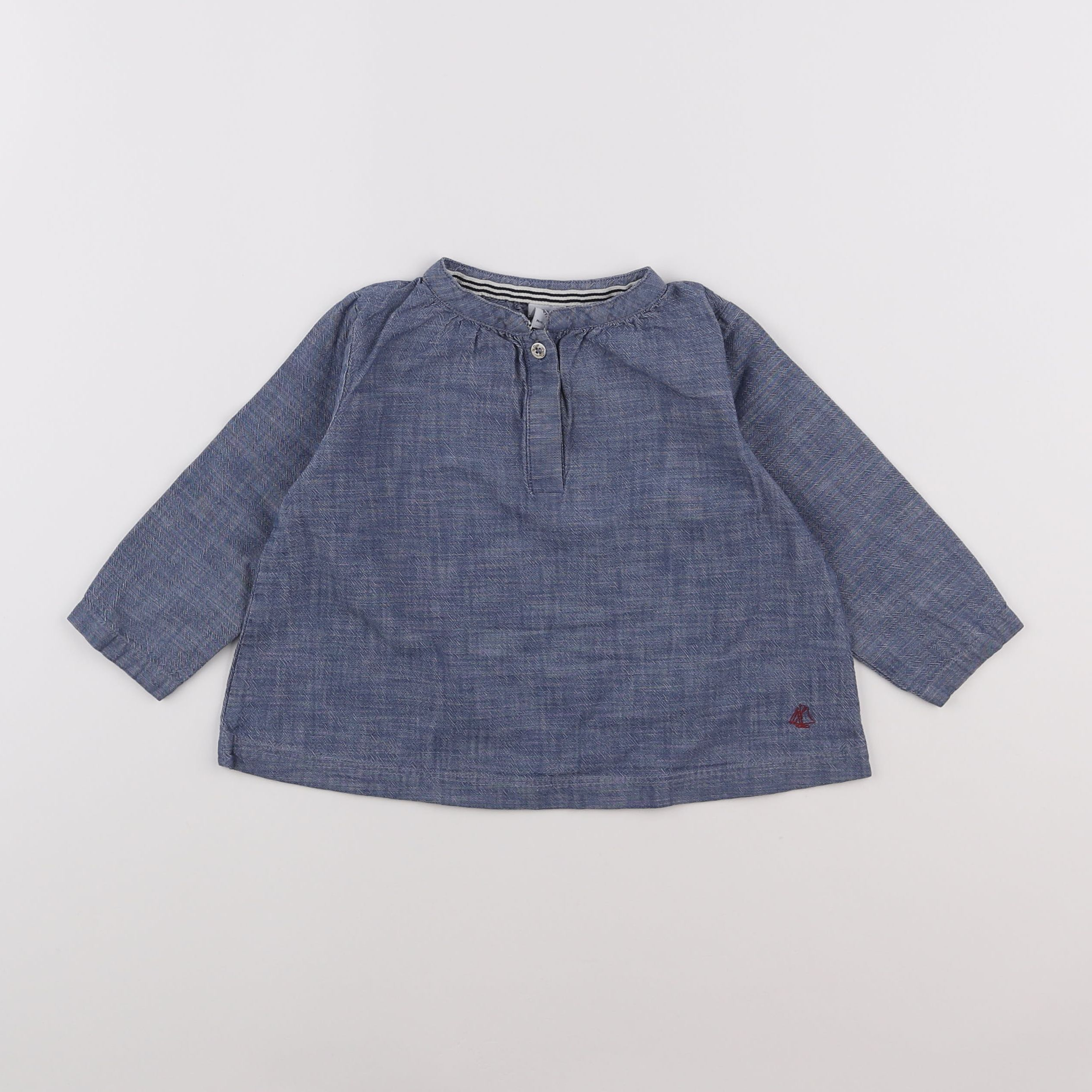 Petit Bateau - polo bleu - 18 mois