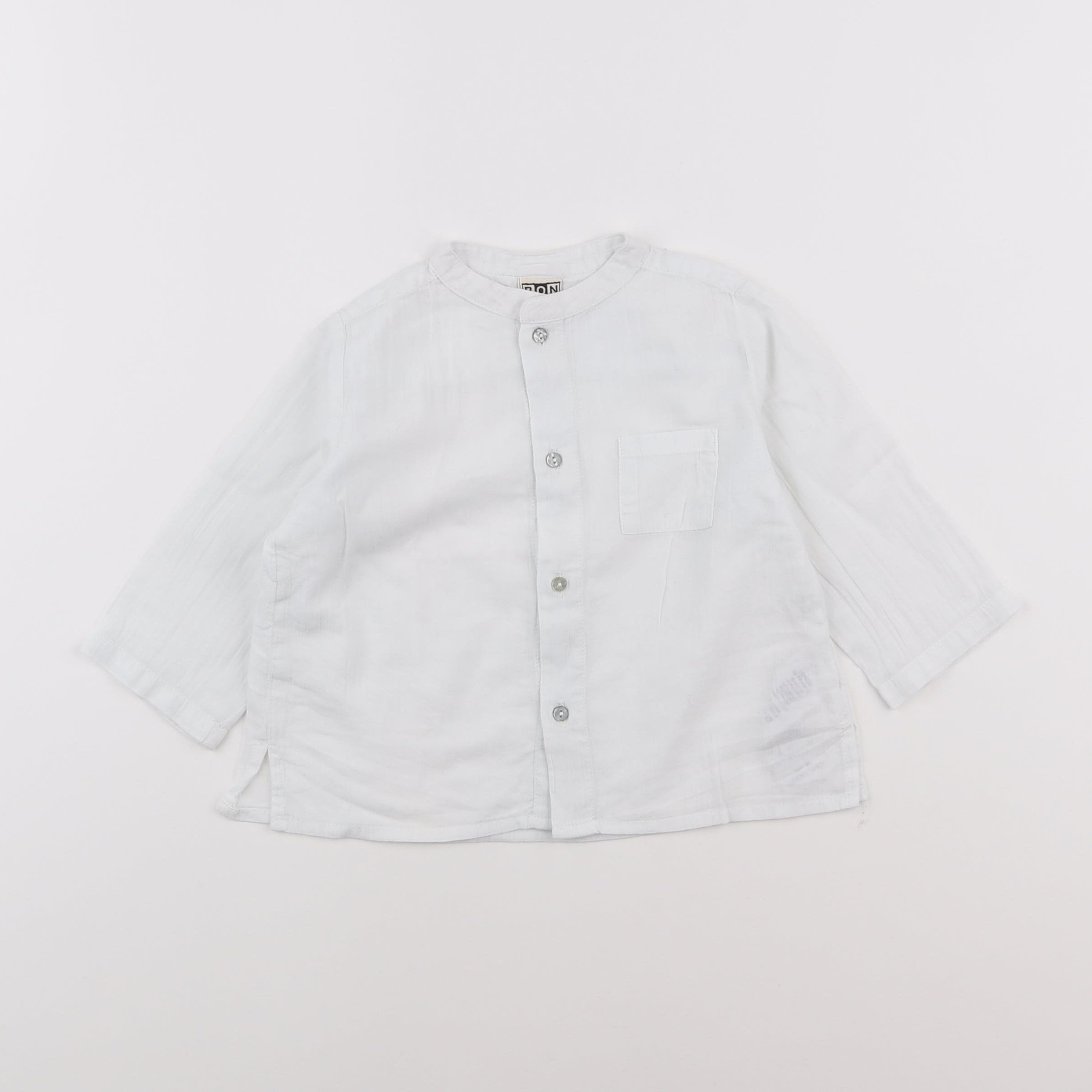 Bonton - chemise blanc - 12 mois