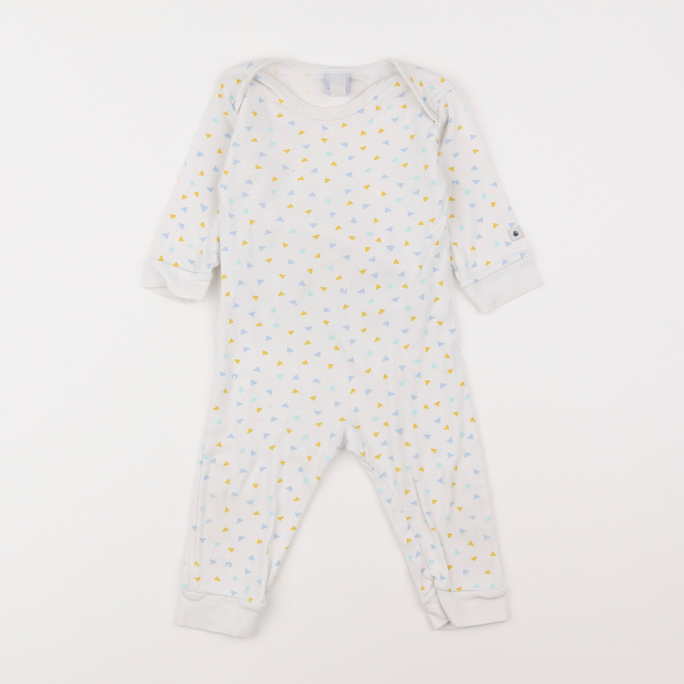 Petit Bateau - pyjama coton blanc - 12 mois