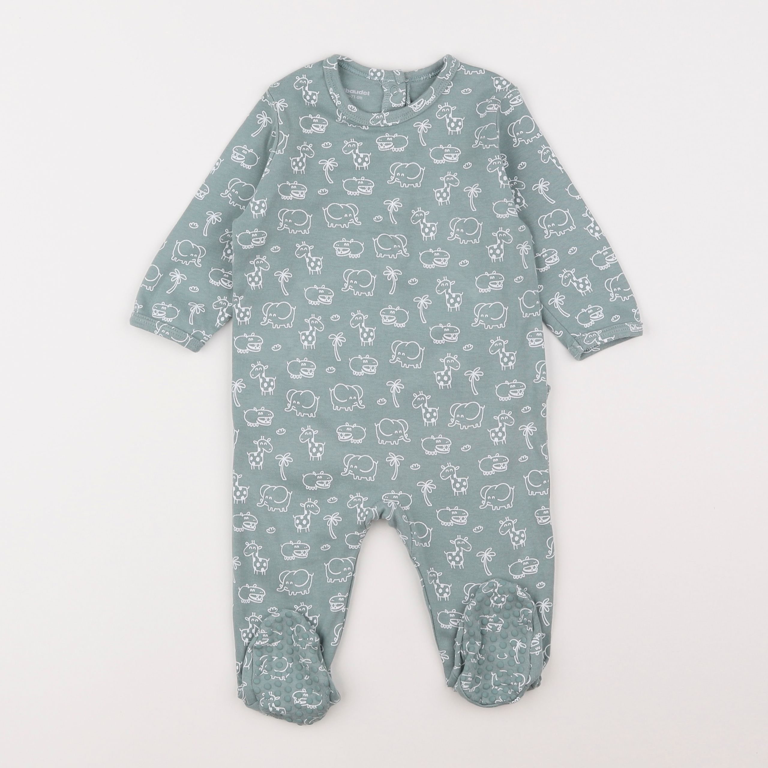 Vertbaudet - pyjama coton vert - 9 mois