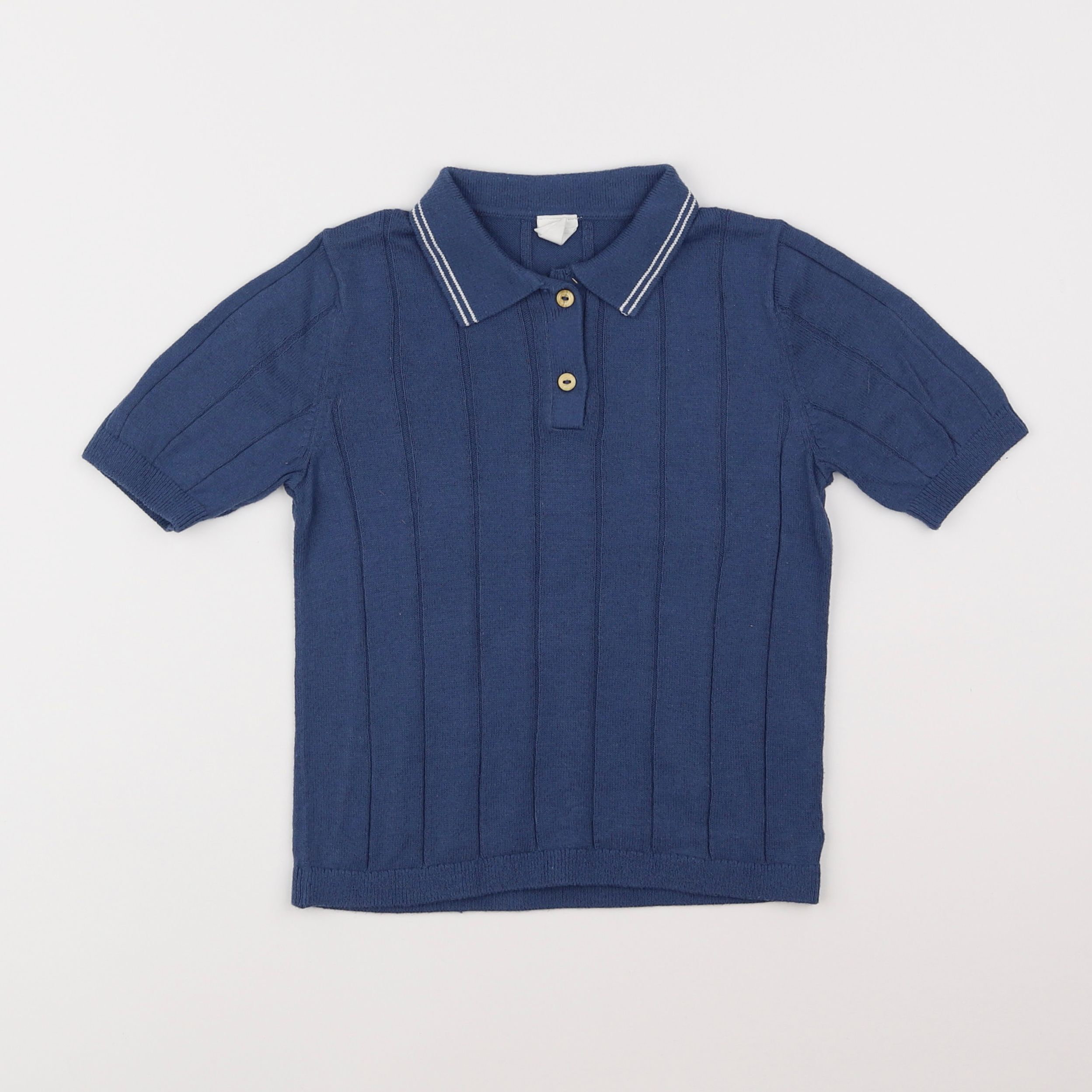 H&M - polo bleu - 3/4 ans