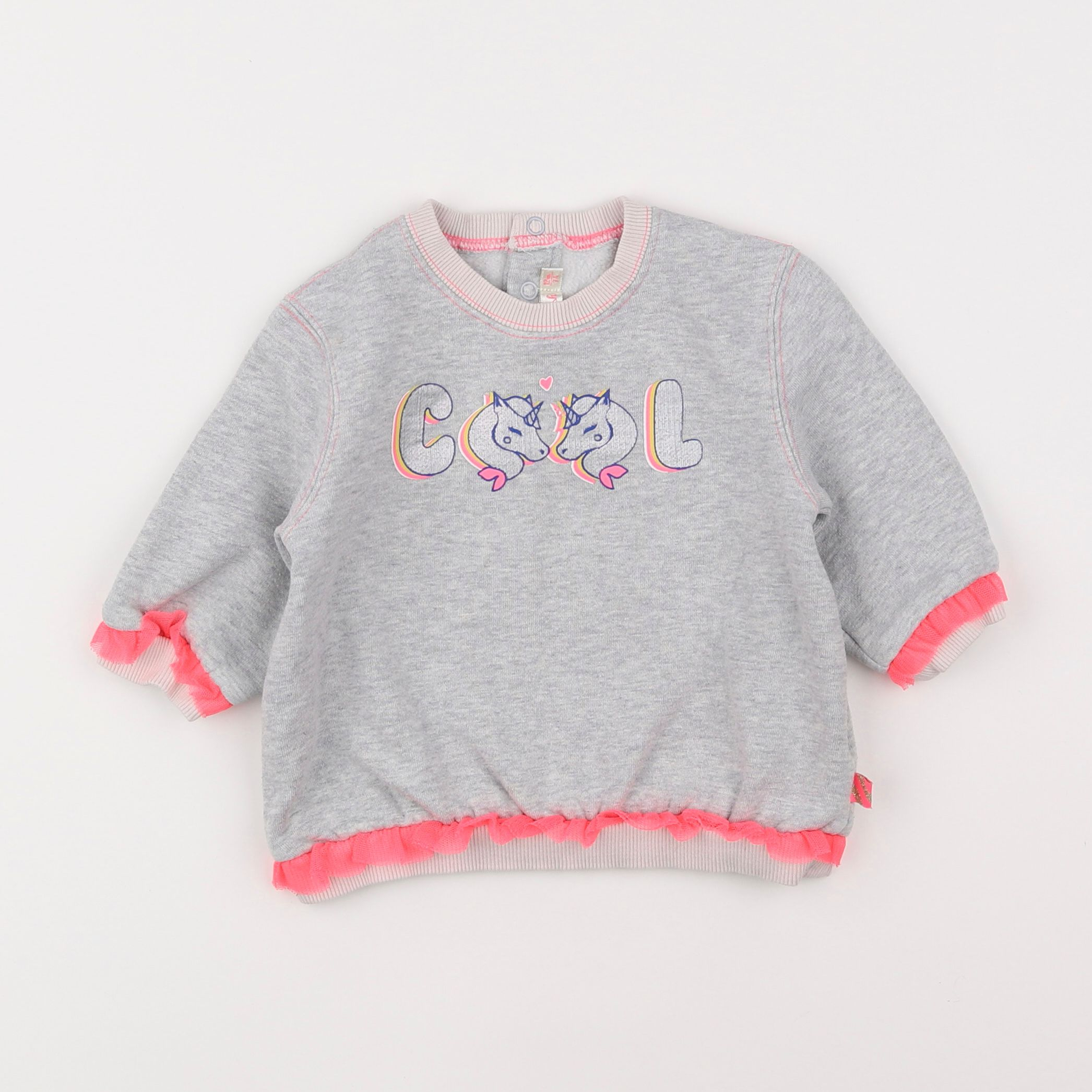 Billie Blush - sweat gris - 12 mois