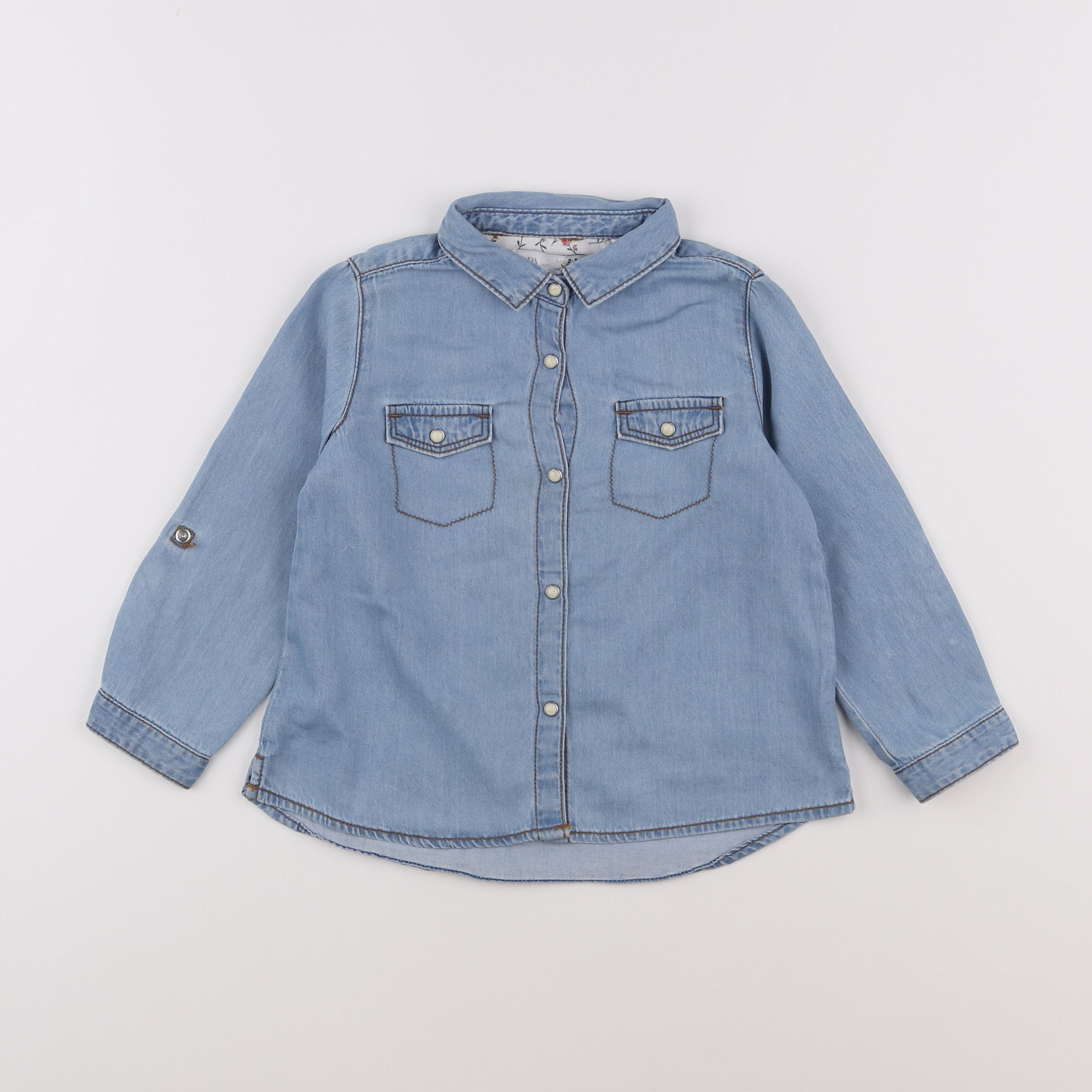 Zara - blouse bleu - 2/3 ans